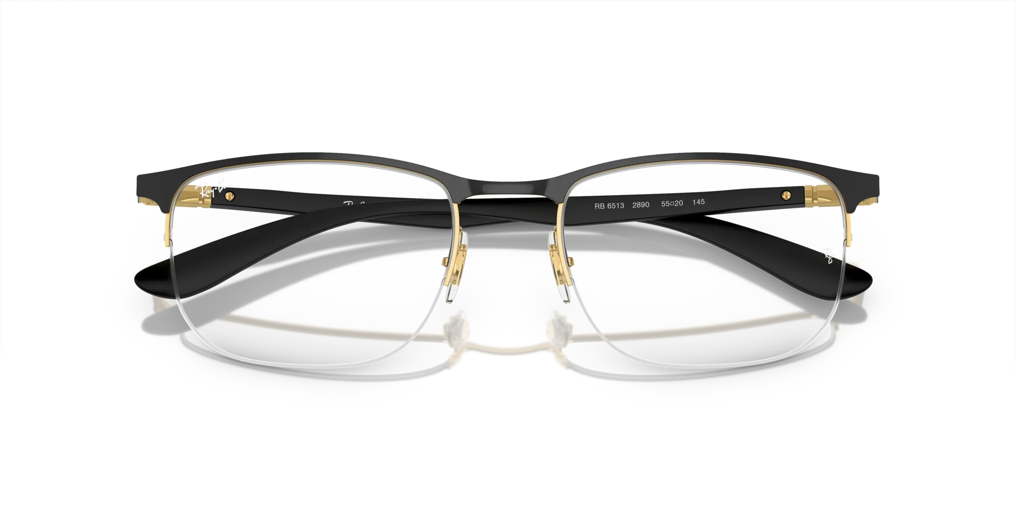 Ray - Ban RX6513 2890 Montature da vista Metallo Nero Trasparente Geometrica Normale - immagine 2