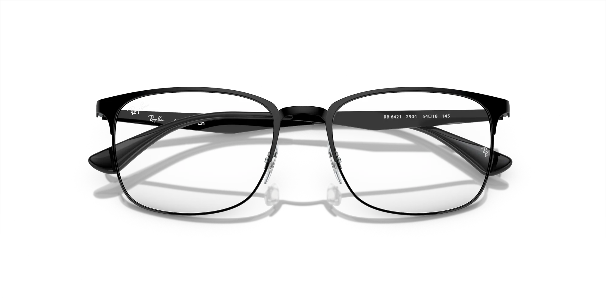 Ray - Ban RX6421 2904 Montature da vista Metallo Nero Squadrata Normale - immagine 2