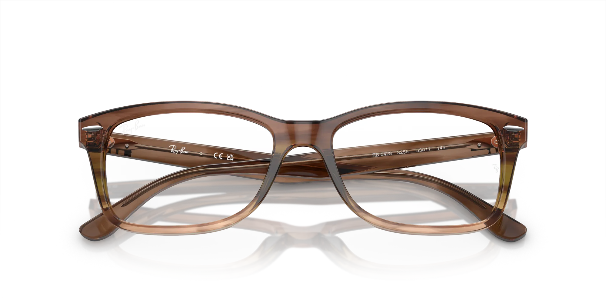 Ray - Ban RX5428 8255 Montature da vista Acetato Marrone Trasparente Squadrata Normale - immagine 2