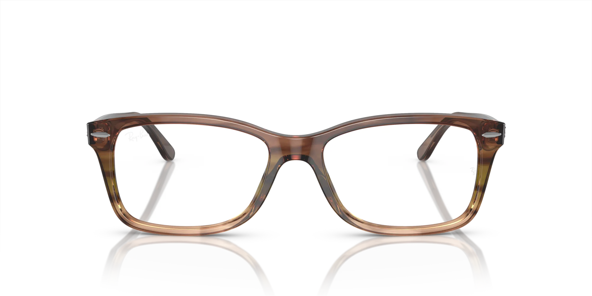 Ray - Ban RX5428 8255 Montature da vista Acetato Marrone Trasparente Squadrata Normale - immagine 3