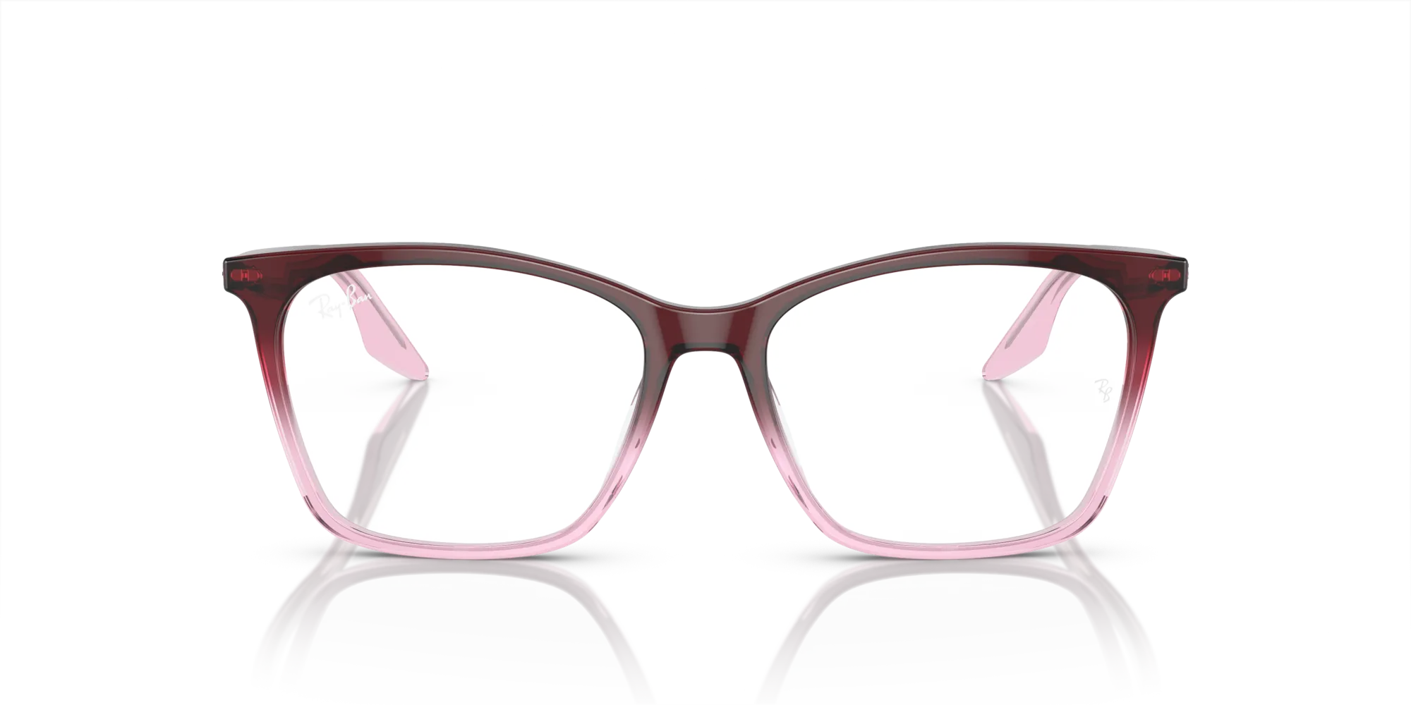 Ray - Ban RX5422 8311 Montature da vista Acetato Rosso Trasparente Cat Eye Normale - immagine 3