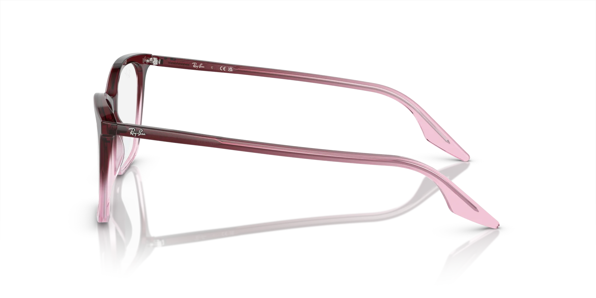 Ray - Ban RX5422 8311 Montature da vista Acetato Rosso Trasparente Cat Eye Normale - immagine 4
