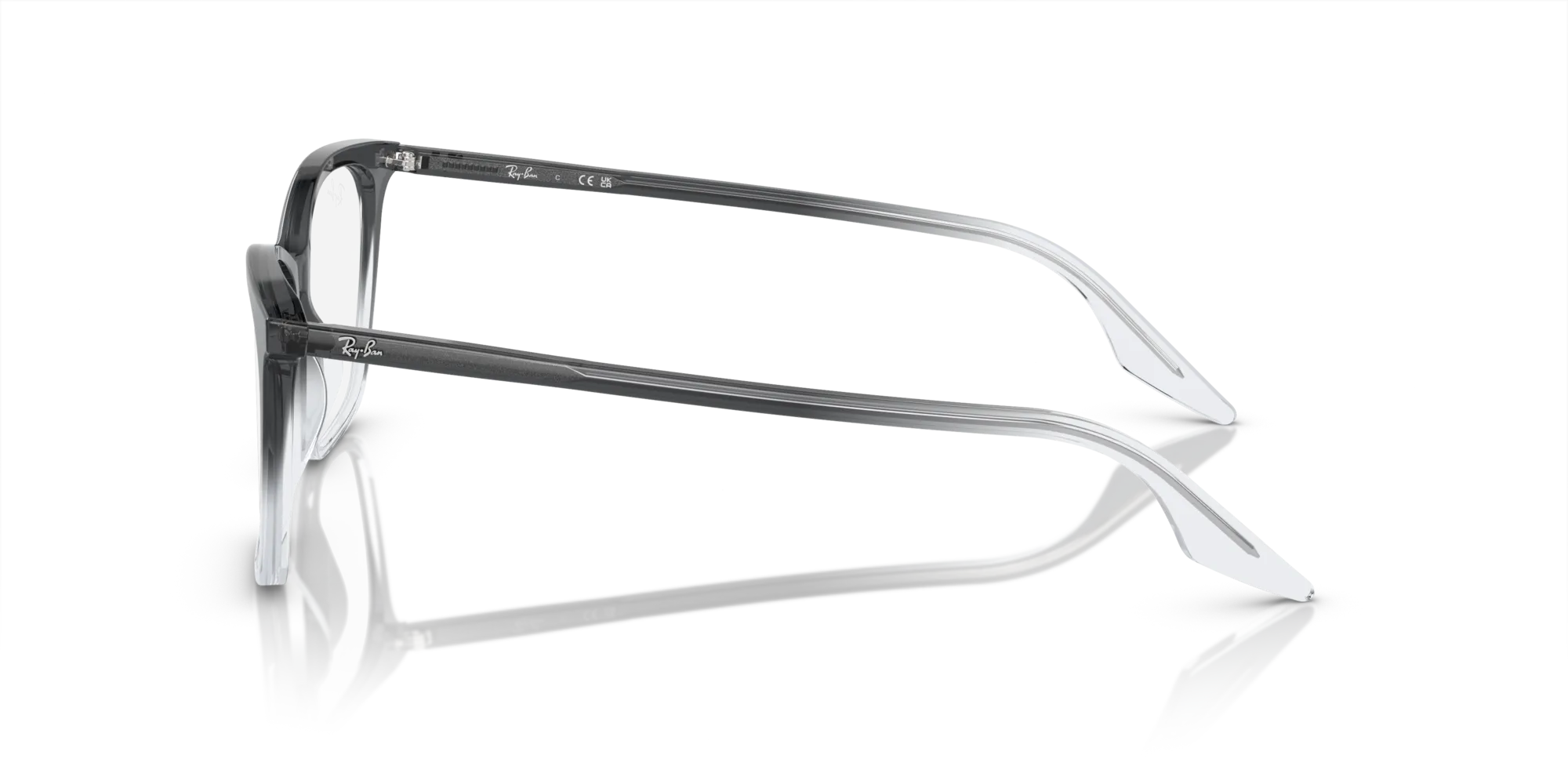 Ray - Ban RX5422 8310 Montature da vista Acetato Grigio Trasparente Cat Eye Normale - immagine 4