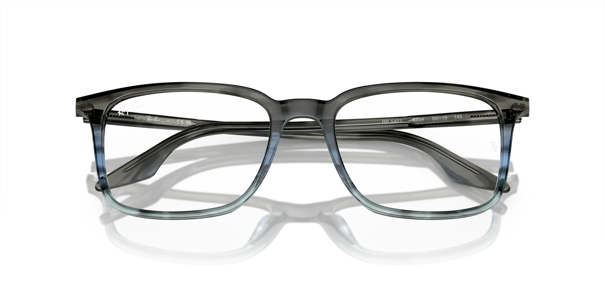 Ray - Ban RX5421 8254 Montature da vista Acetato Blu Trasparente Squadrata Normale - immagine 2