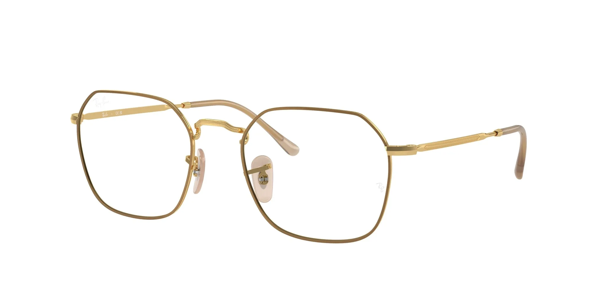 Ray - Ban RX3694V JIM 3167 Montature da vista Metallo Beige Trasparente Geometrica Normale - immagine 1