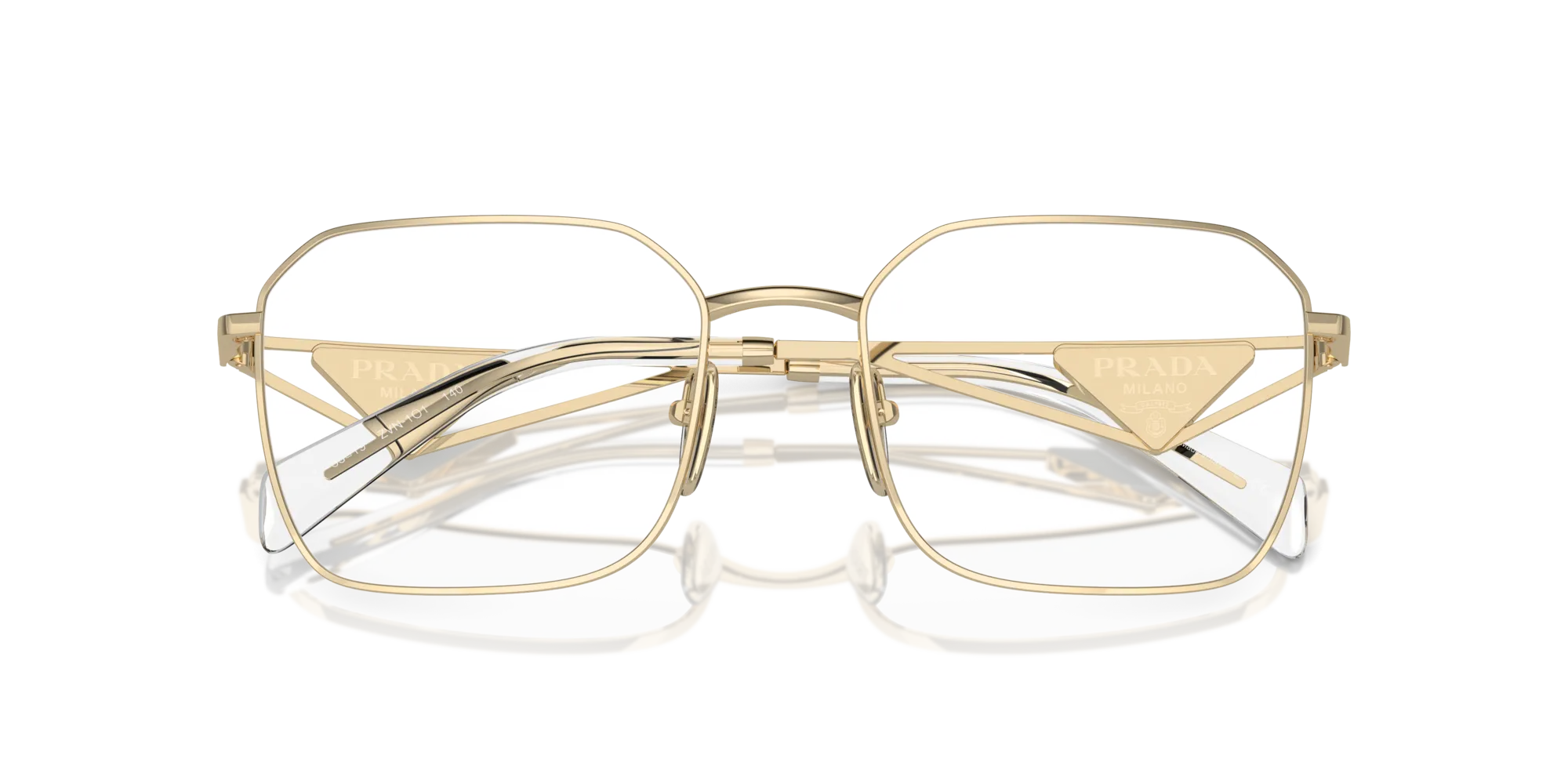 Prada PR A51V ZVN1O1 Montature da vista Acciaio Oro Trasparente Geometrica Normale - immagine 2