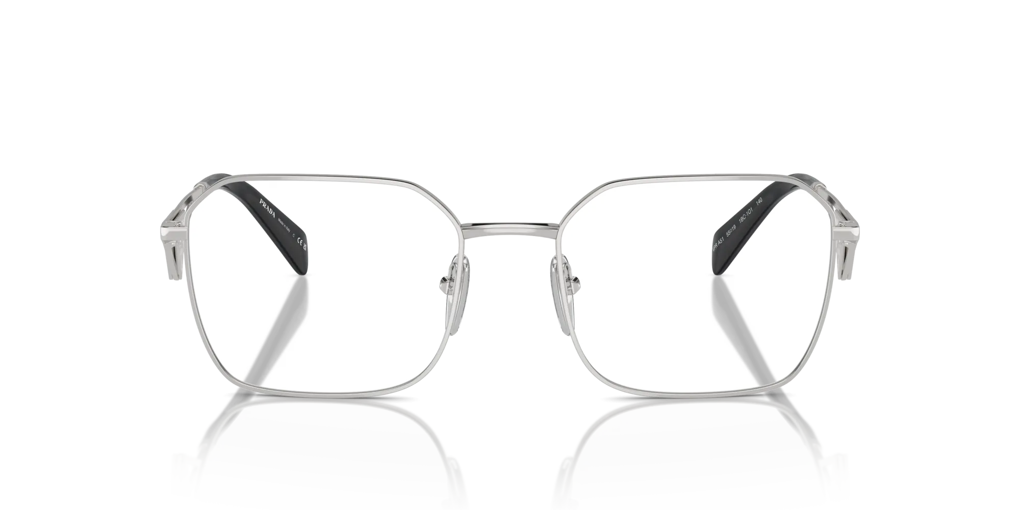 Prada PR A51V 1BC1O1 Montature da vista Acciaio Argento Geometrica Normale - immagine 3