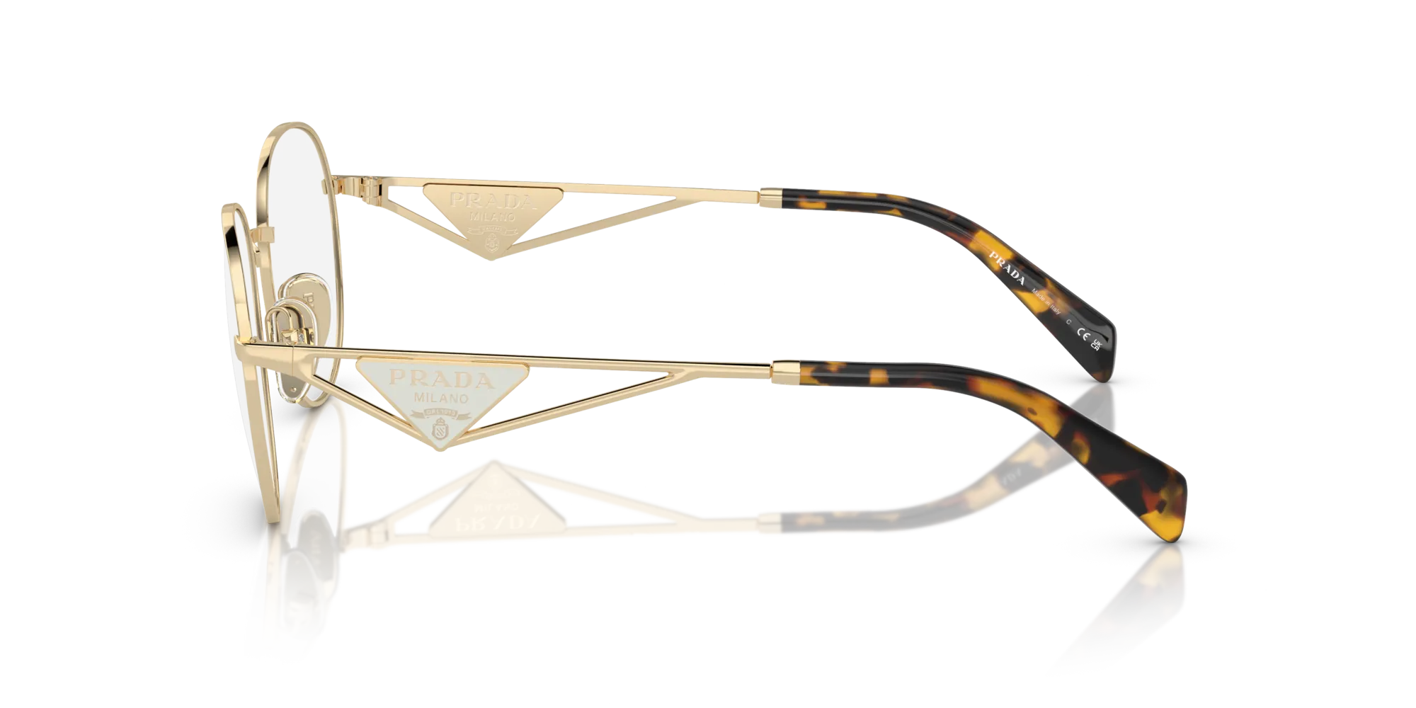 Prada PR A50V ZVN1O1 Montature da vista Metallo Oro Rotonda Normale - immagine 4