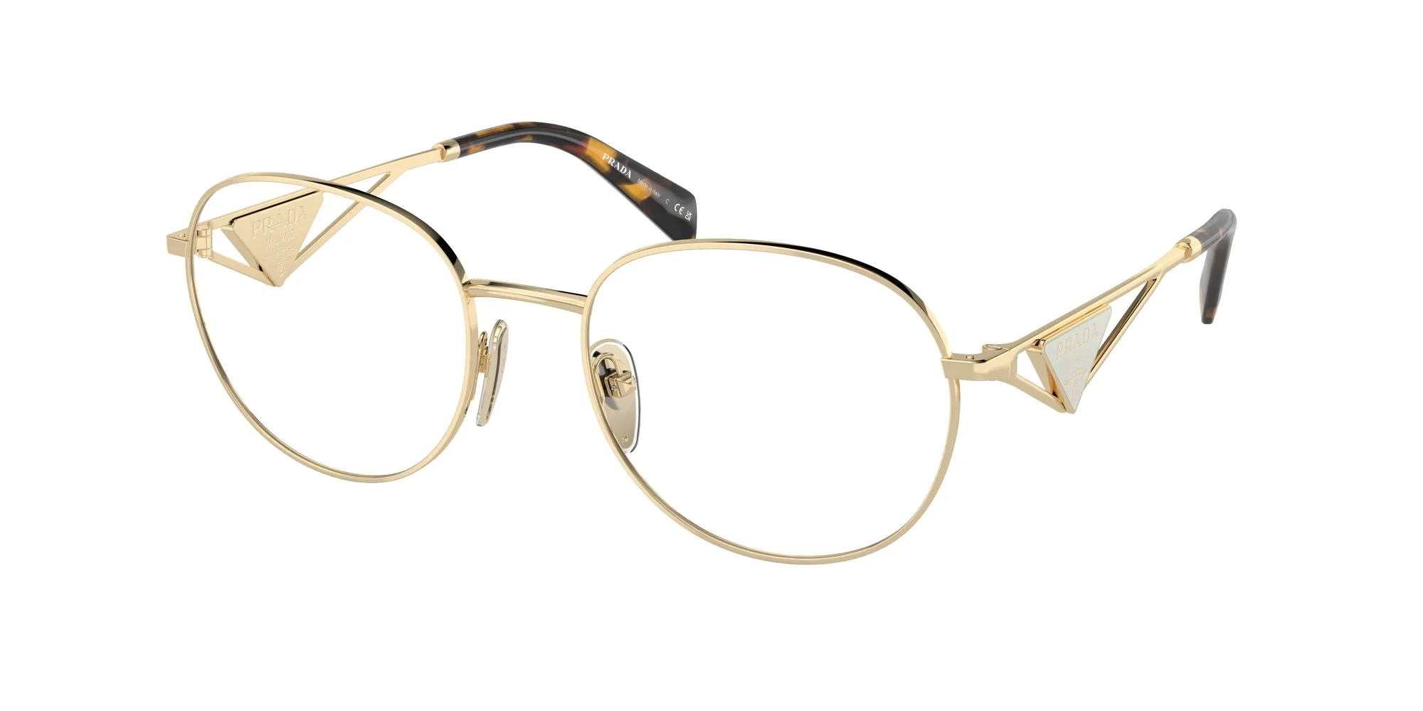 Prada PR A50V ZVN1O1 Montature da vista Metallo Oro Rotonda Normale - immagine 1