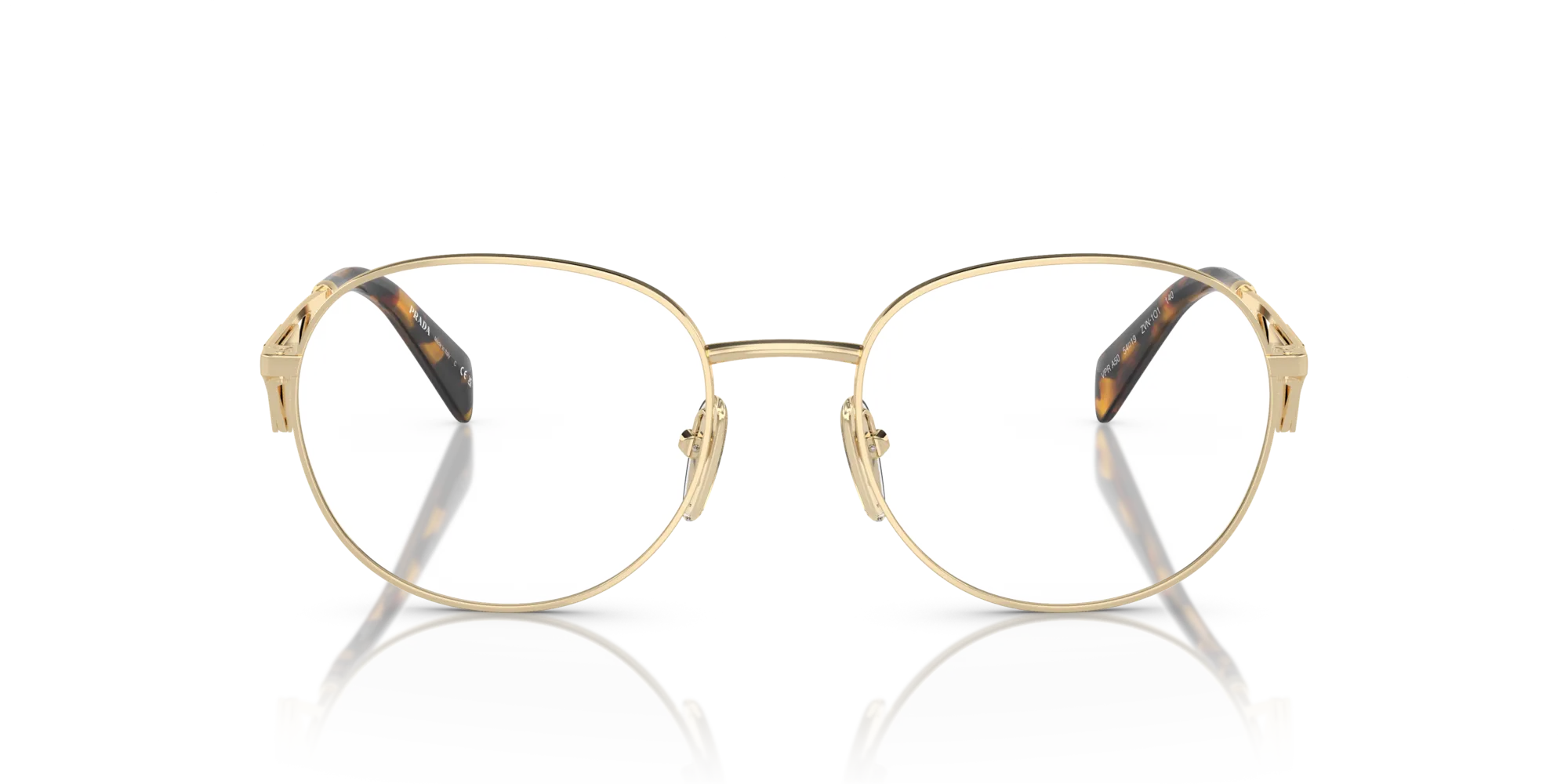 Prada PR A50V ZVN1O1 Montature da vista Metallo Oro Rotonda Normale - immagine 3