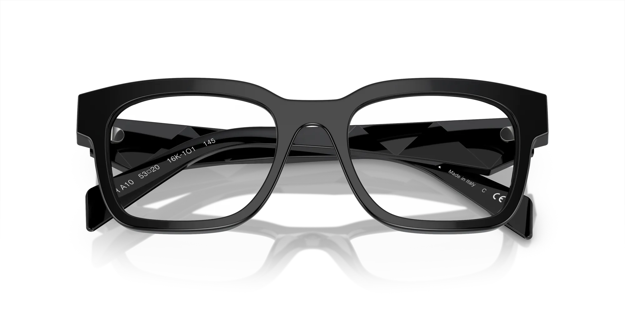 Prada PR A10V 16K1O1 Montature da vista Acetato Nero Pillow Normale - immagine 2
