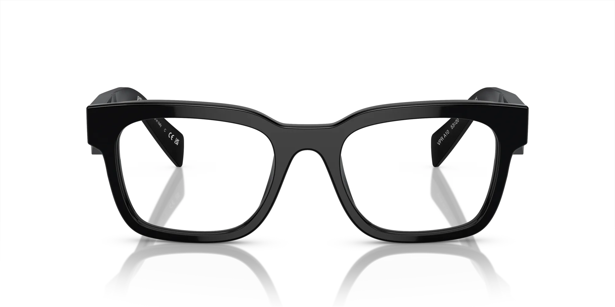 Prada PR A10V 16K1O1 Montature da vista Acetato Nero Trasparente Pillow Normale - immagine 3