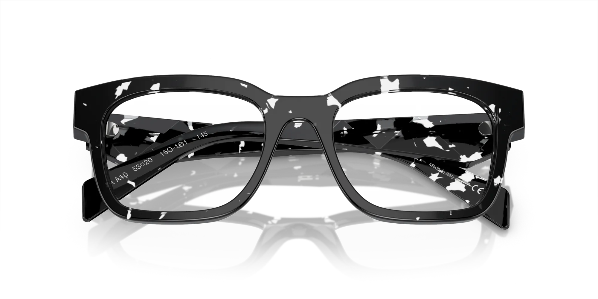Prada PR A10V 15O1O1 Montature da vista Acetato Marrone Trasparente Pillow Normale - immagine 2