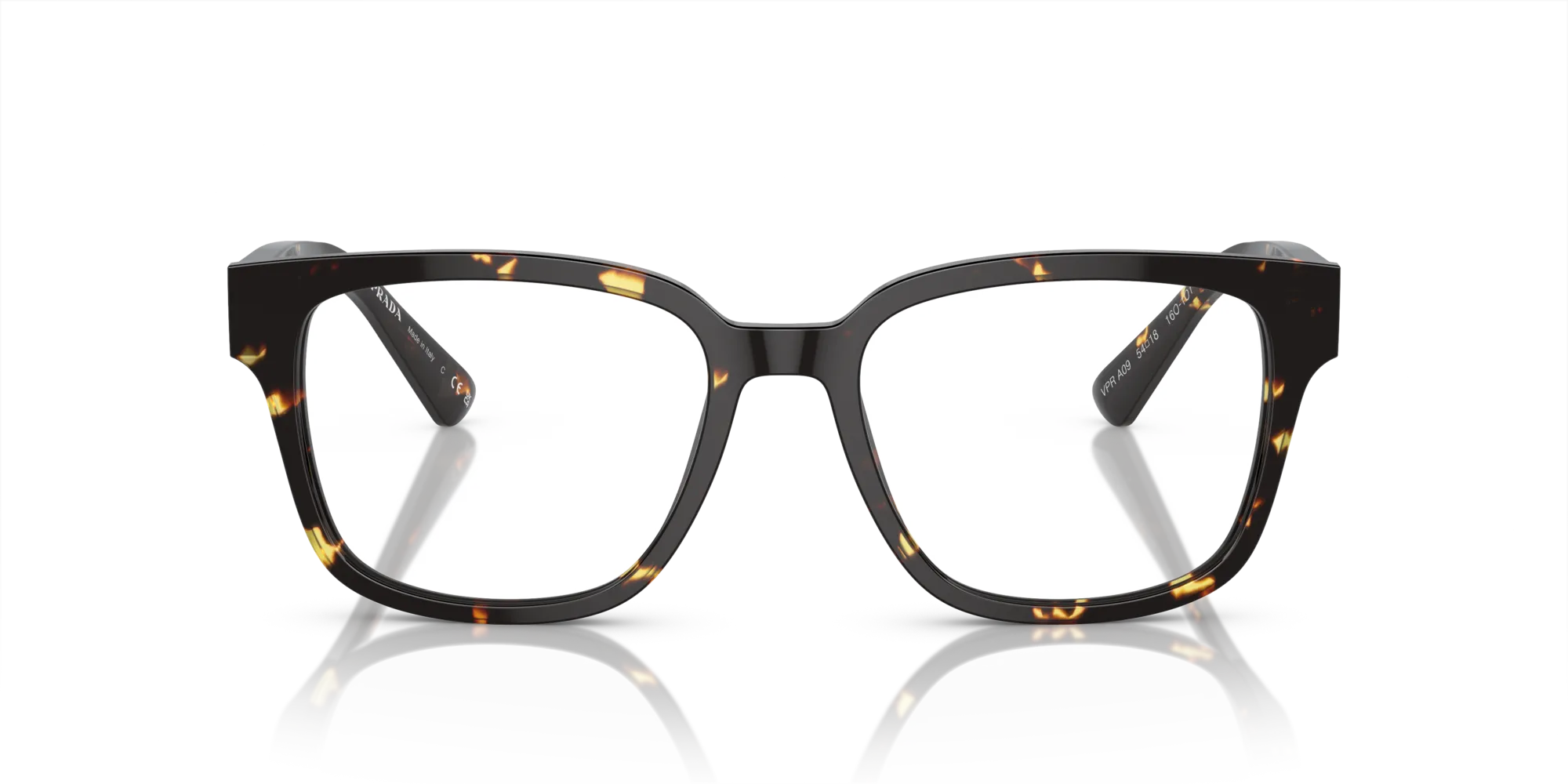Prada PR A09V 16O1O1 Montature da vista Acetato Marrone Trasparente Pillow Normale - immagine 3