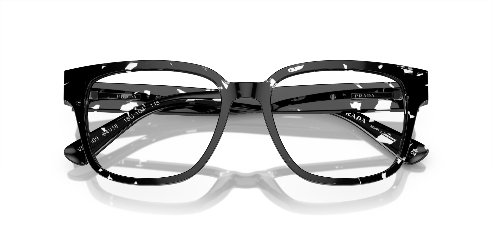 Prada PR A09V 15O1O1 Montature da vista Acetato Marrone Trasparente Pillow Normale - immagine 2