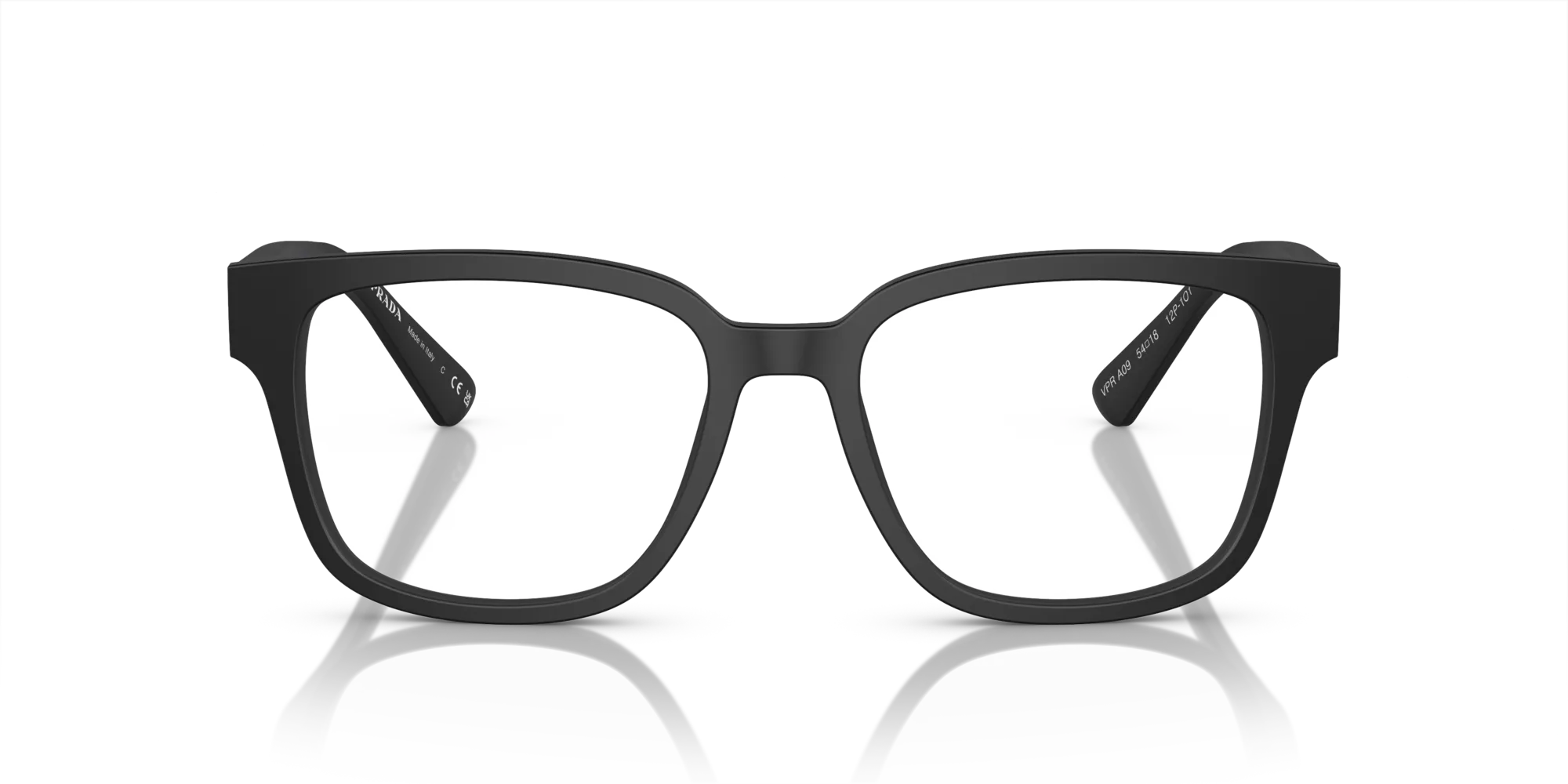 Prada PR A09V 12P1O1 Montature da vista Acetato Nero Trasparente Pillow Normale - immagine 3