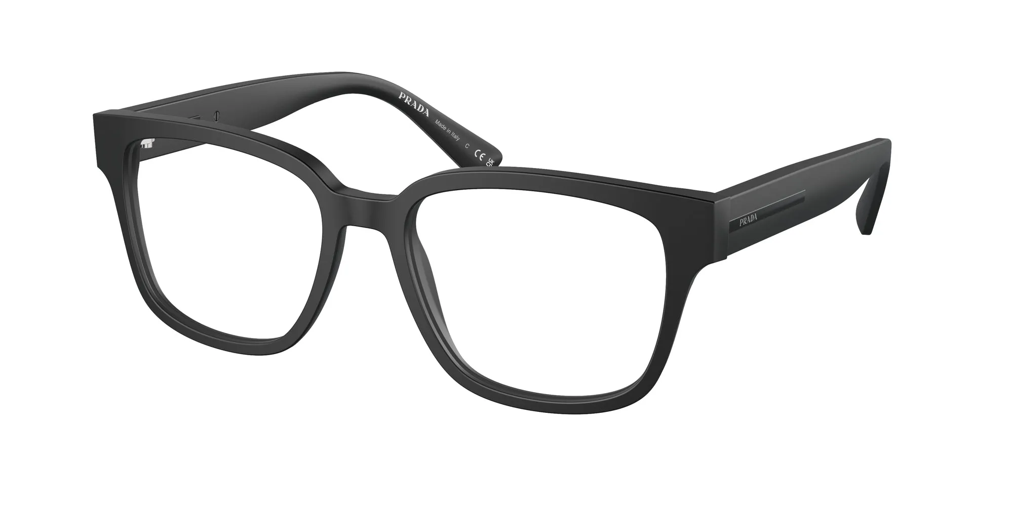 Prada PR A09V 12P1O1 Montature da vista Acetato Nero Pillow Normale - immagine 1