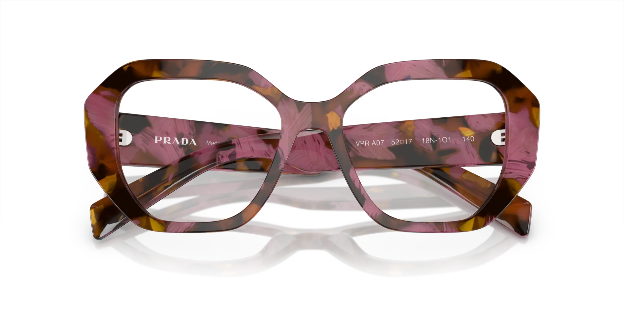 Prada PR A07V 18N1O1 Montature da vista Acetato Marrone Geometrica Normale - immagine 2