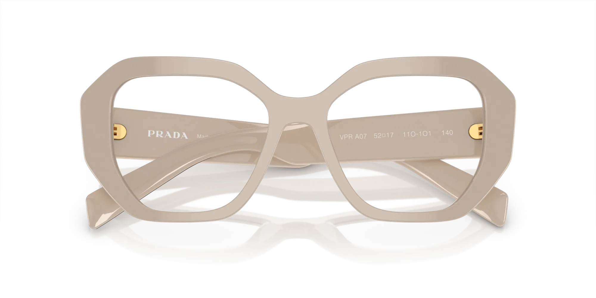 Prada PR A07V 11O1O1 Montature da vista Acetato Bianco Trasparente Geometrica Normale - immagine 2