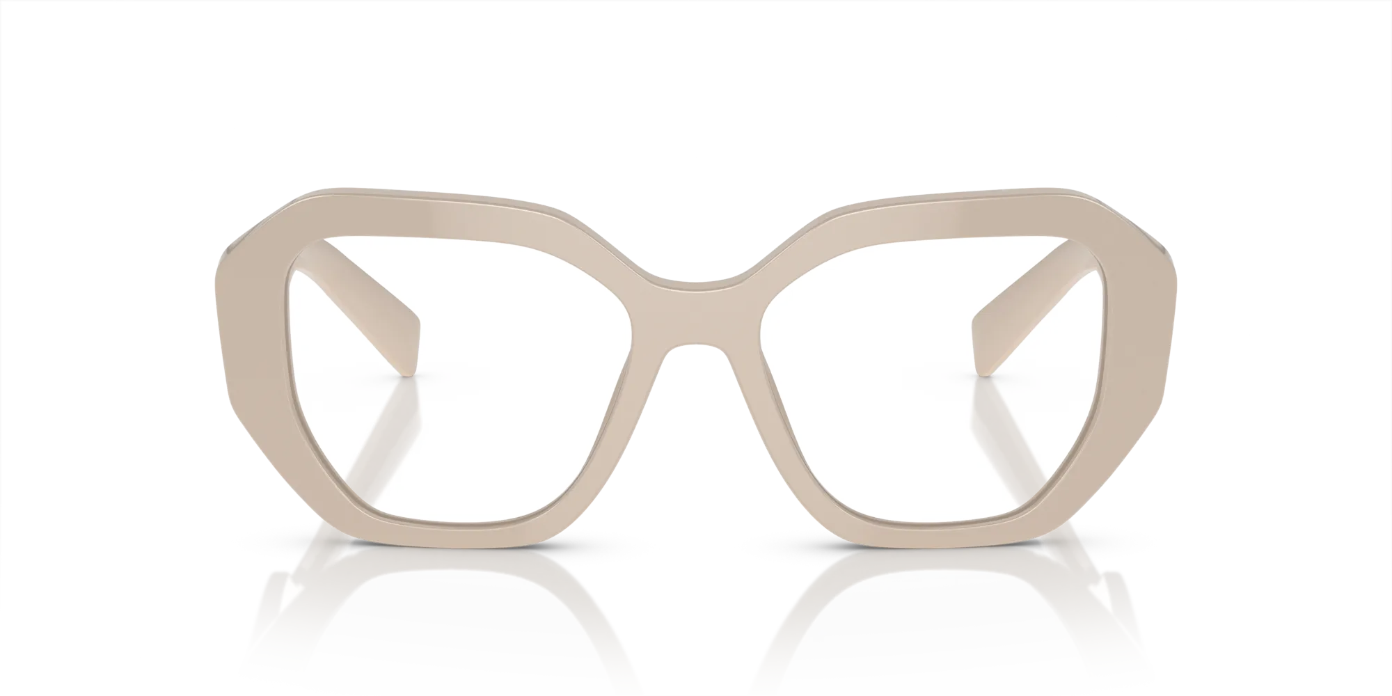 Prada PR A07V 11O1O1 Montature da vista Acetato Bianco Trasparente Geometrica Normale - immagine 3
