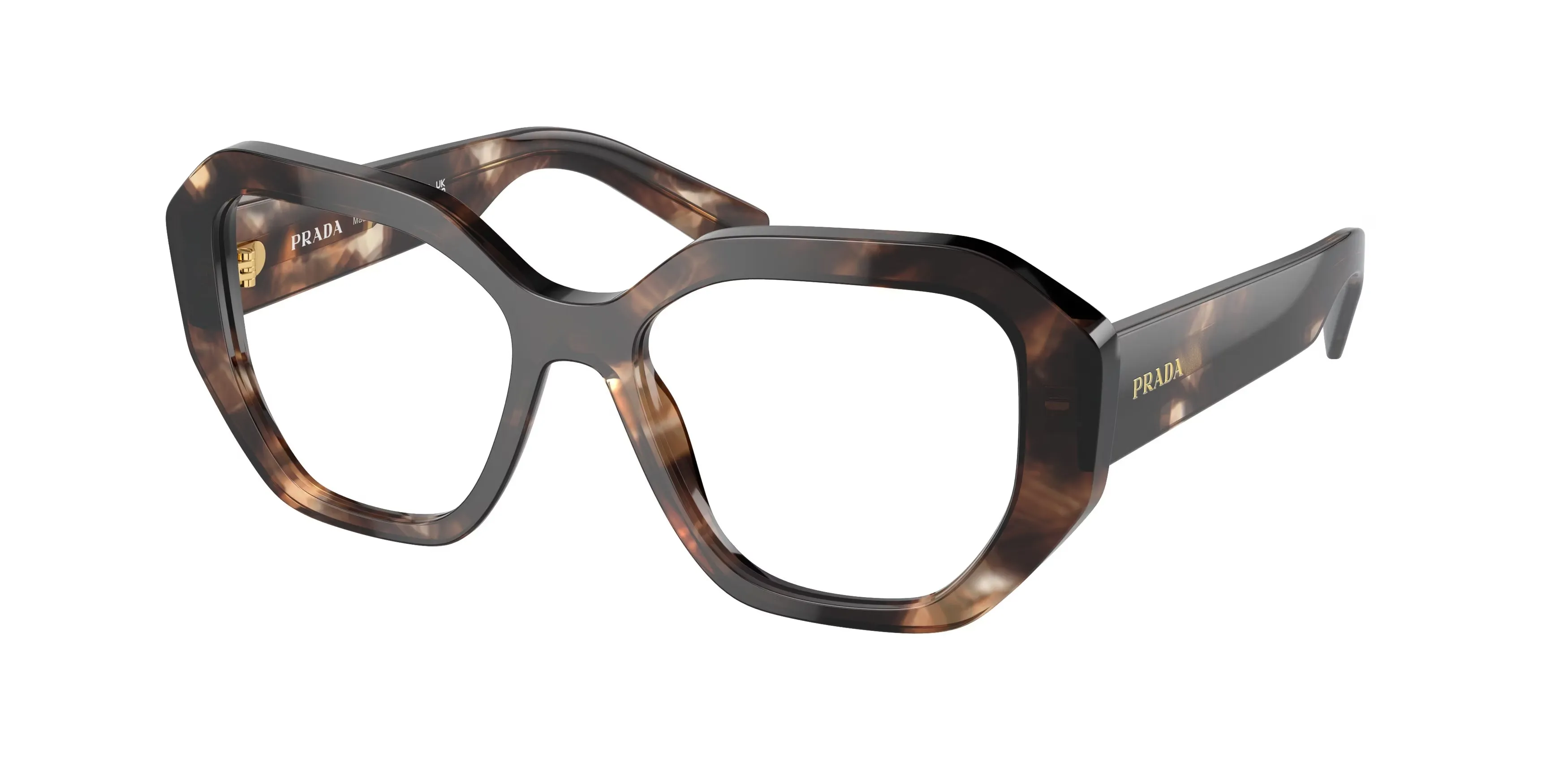 Prada PR A07V 07R1O1 Montature da vista Acetato Marrone Geometrica Normale - immagine 1