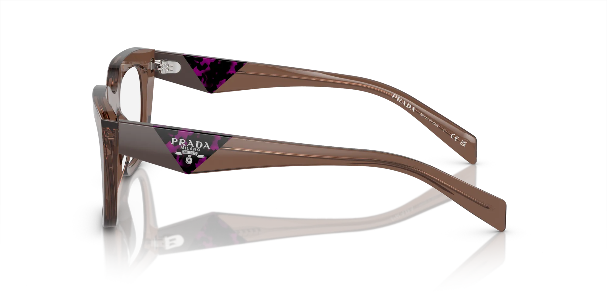 Prada PR A06V 17O1O1 Montature da vista Acetato Marrone Geometrica Normale - immagine 4