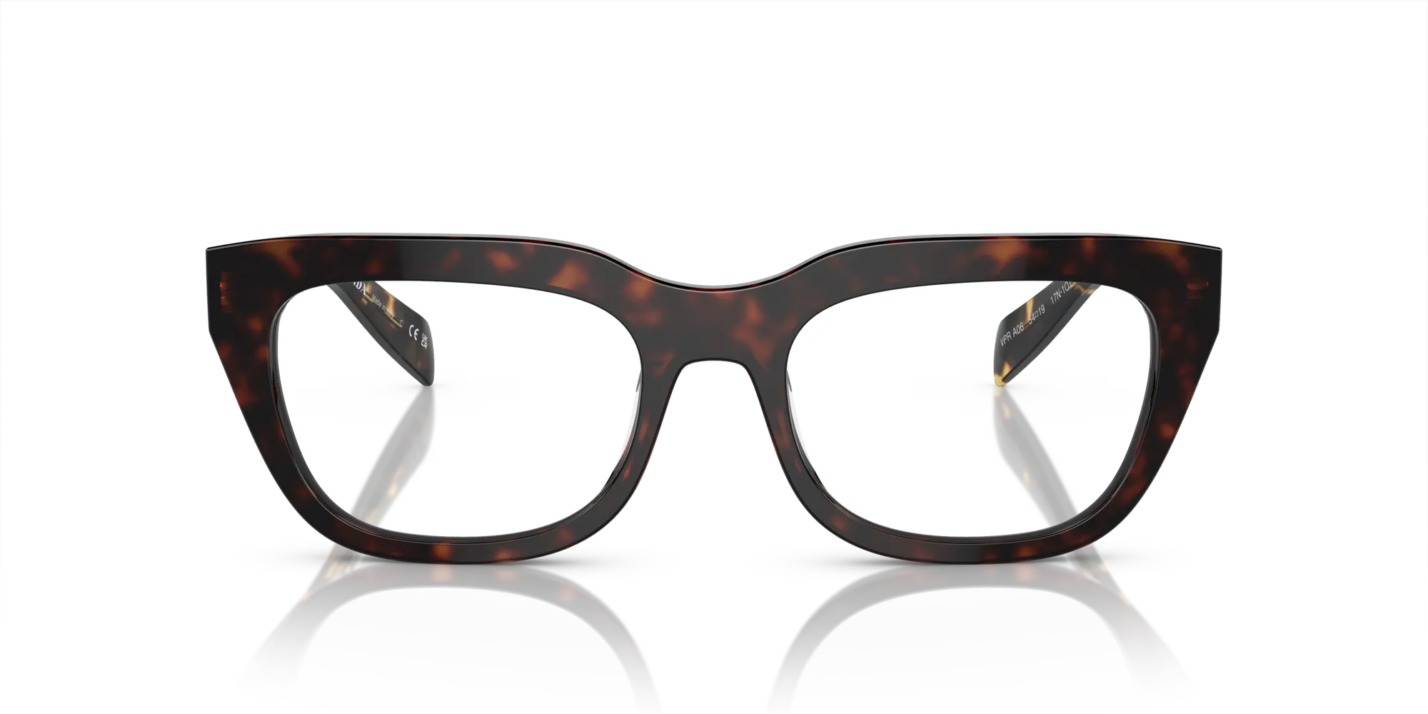 Prada PR A06V 17N1O1 Montature da vista Acetato Tartaruga Geometrica Normale - immagine 3