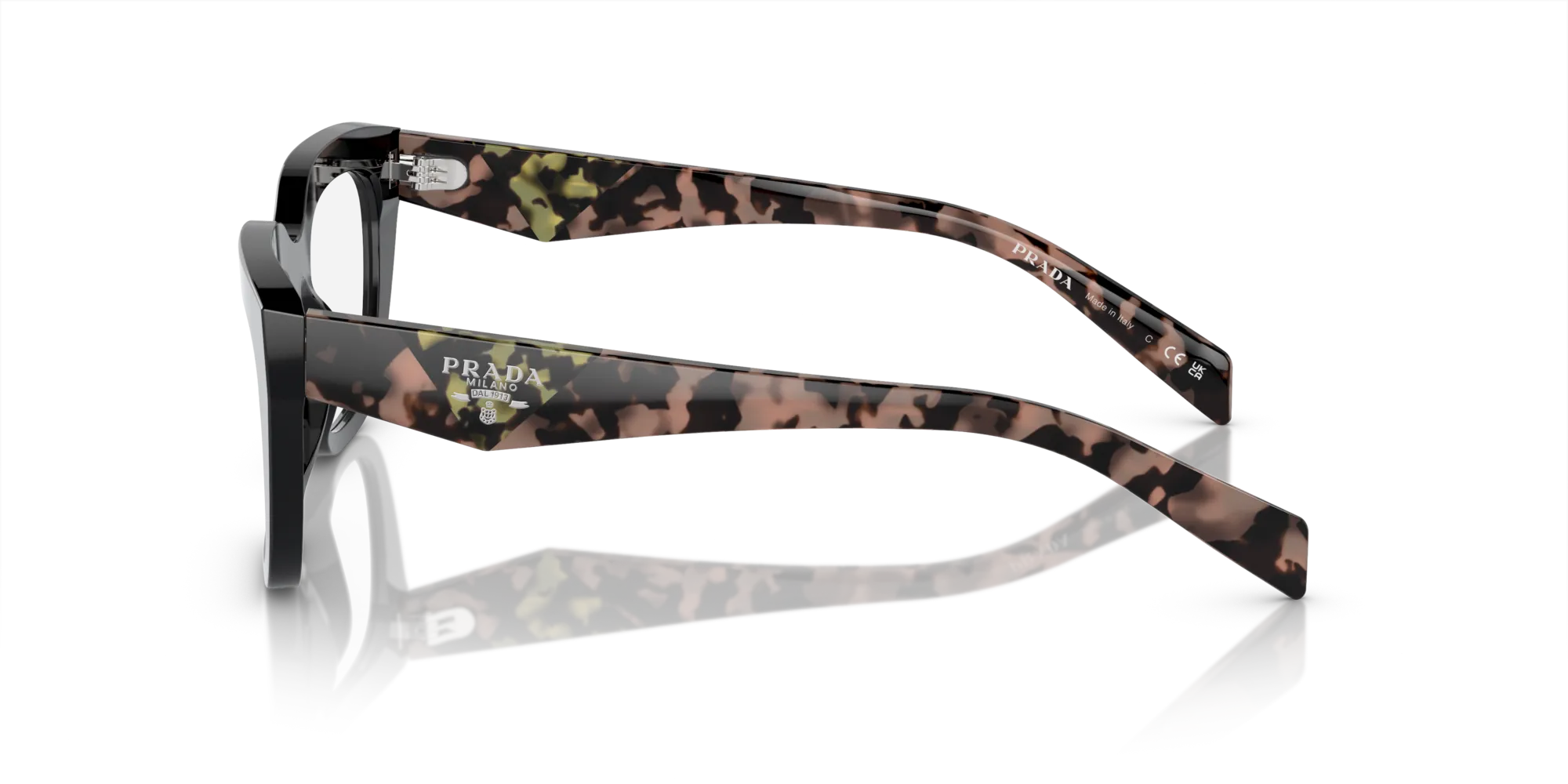Prada PR A06V 13P1O1 Montature da vista Acetato Nero Geometrica Normale - immagine 4