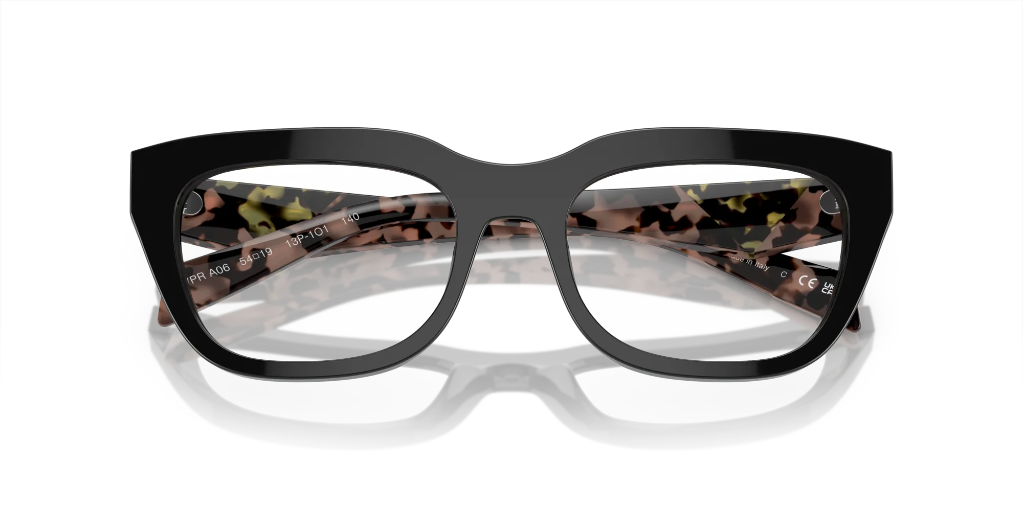 Prada PR A06V 13P1O1 Montature da vista Acetato Nero Geometrica Normale - immagine 2