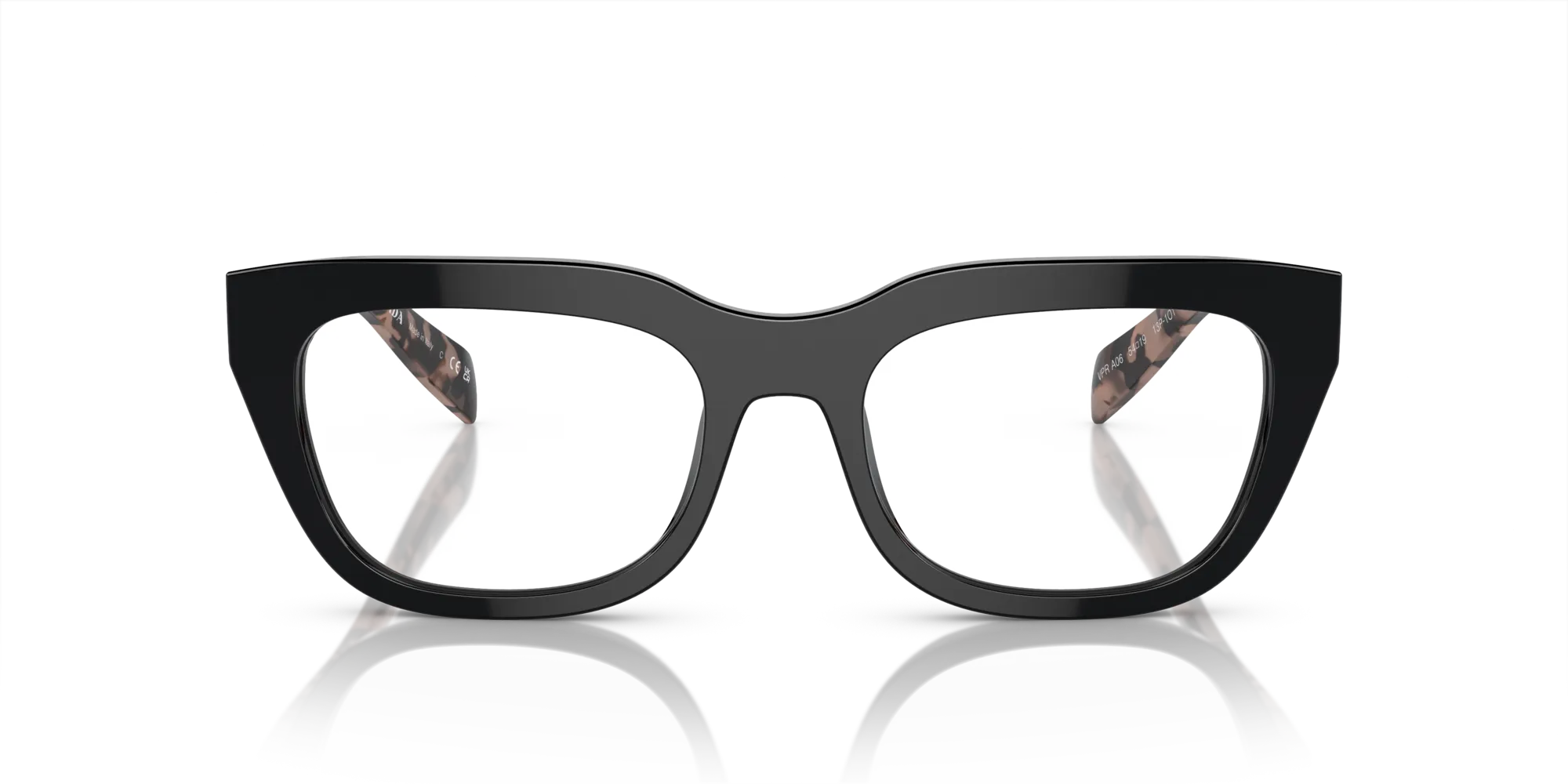 Prada PR A06V 13P1O1 Montature da vista Acetato Nero Geometrica Normale - immagine 3
