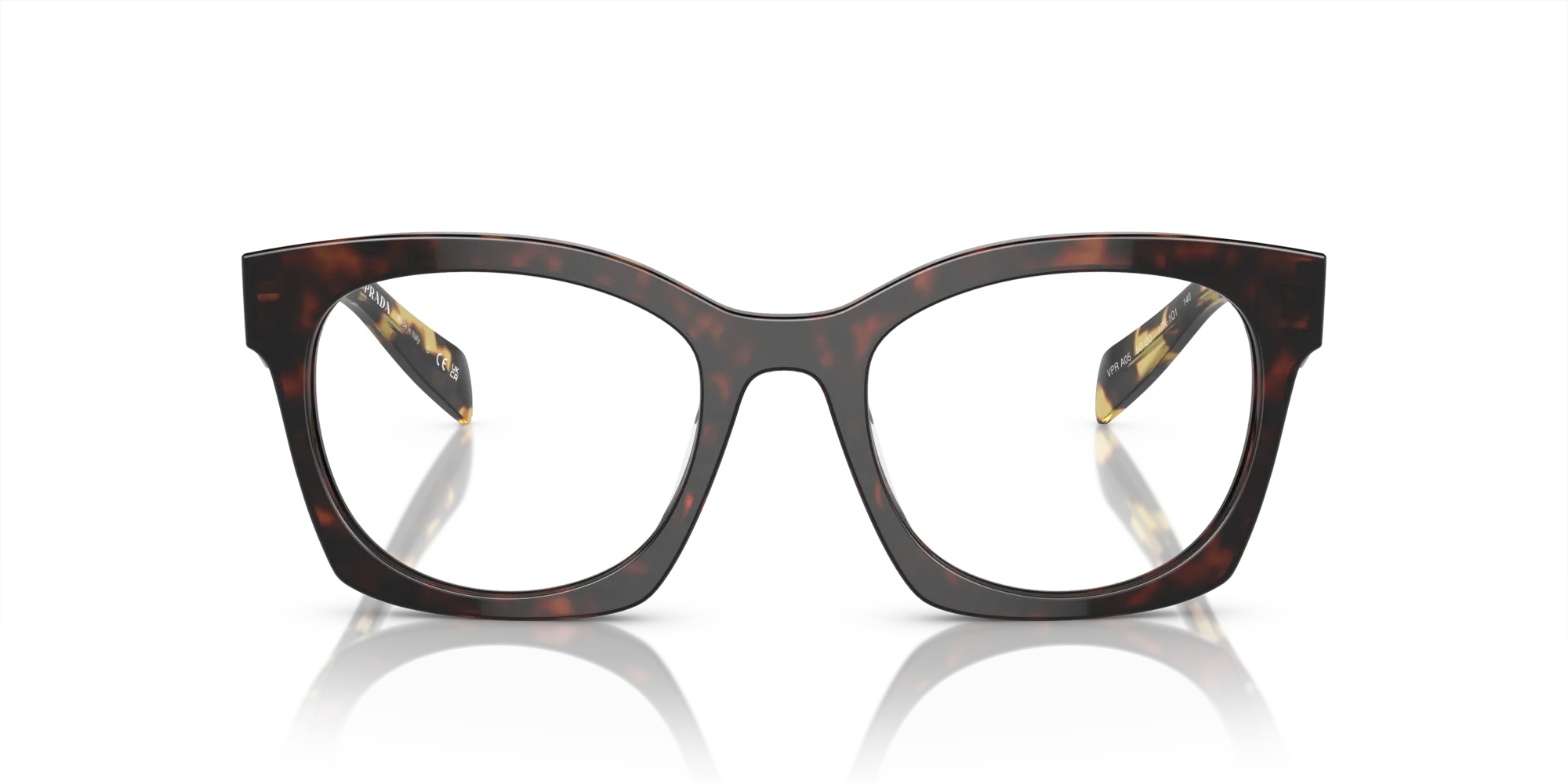 Prada PR A05V 17N1O1 Montature da vista Acetato Tartaruga Geometrica Normale - immagine 3
