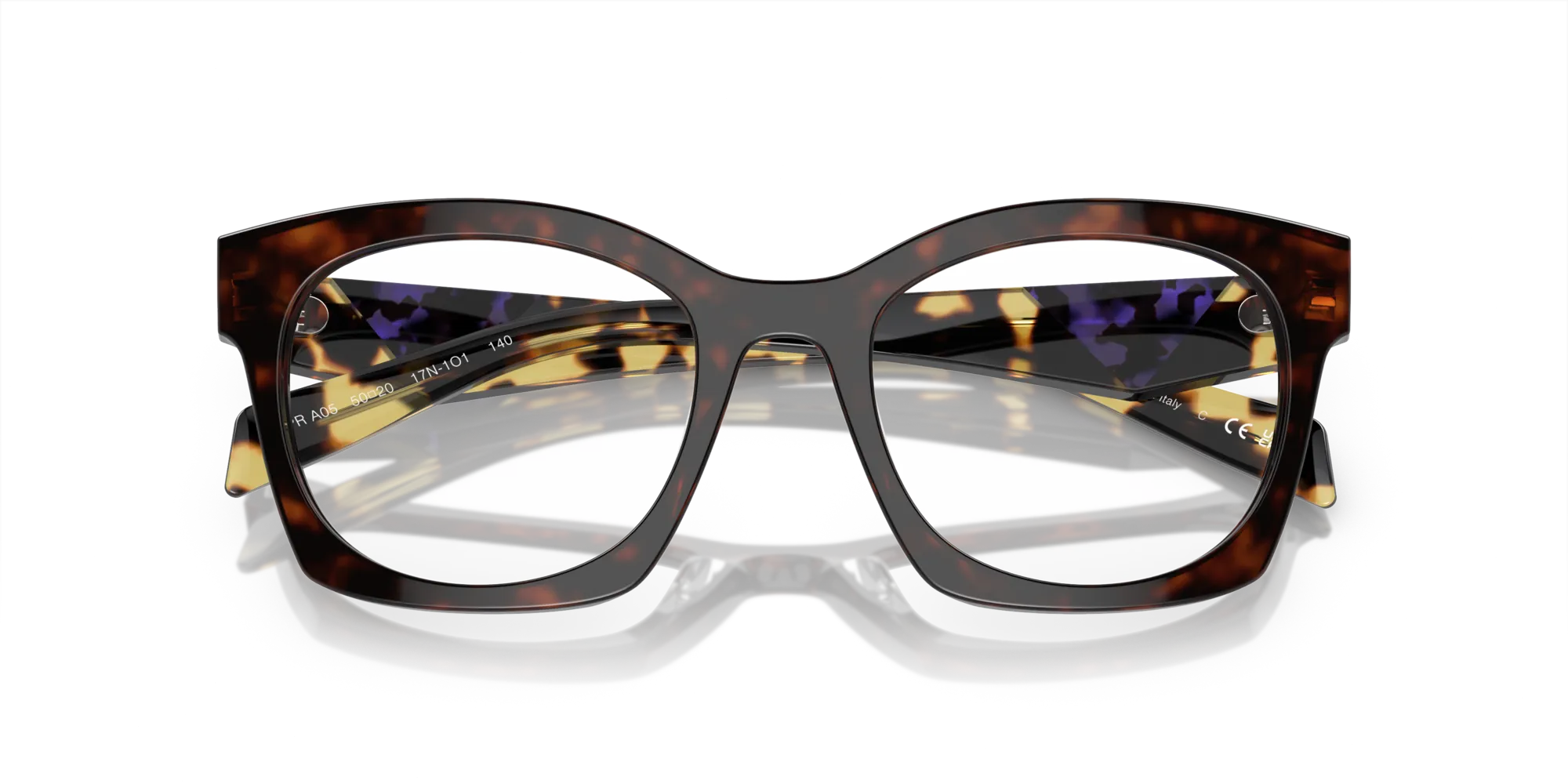 Prada PR A05V 17N1O1 Montature da vista Acetato Tartaruga Trasparente Geometrica Normale - immagine 2