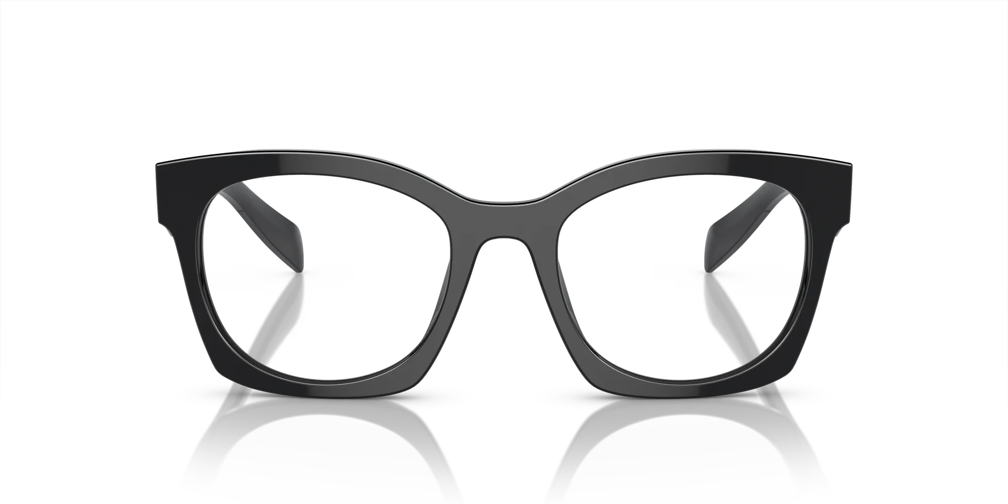 Prada PR A05V 16K1O1 Montature da vista Acetato Nero Trasparente Geometrica Normale - immagine 3