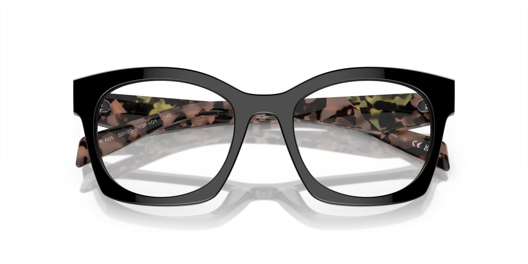 Prada PR A05V 13P1O1 Montature da vista Acetato Nero Geometrica Normale - immagine 2
