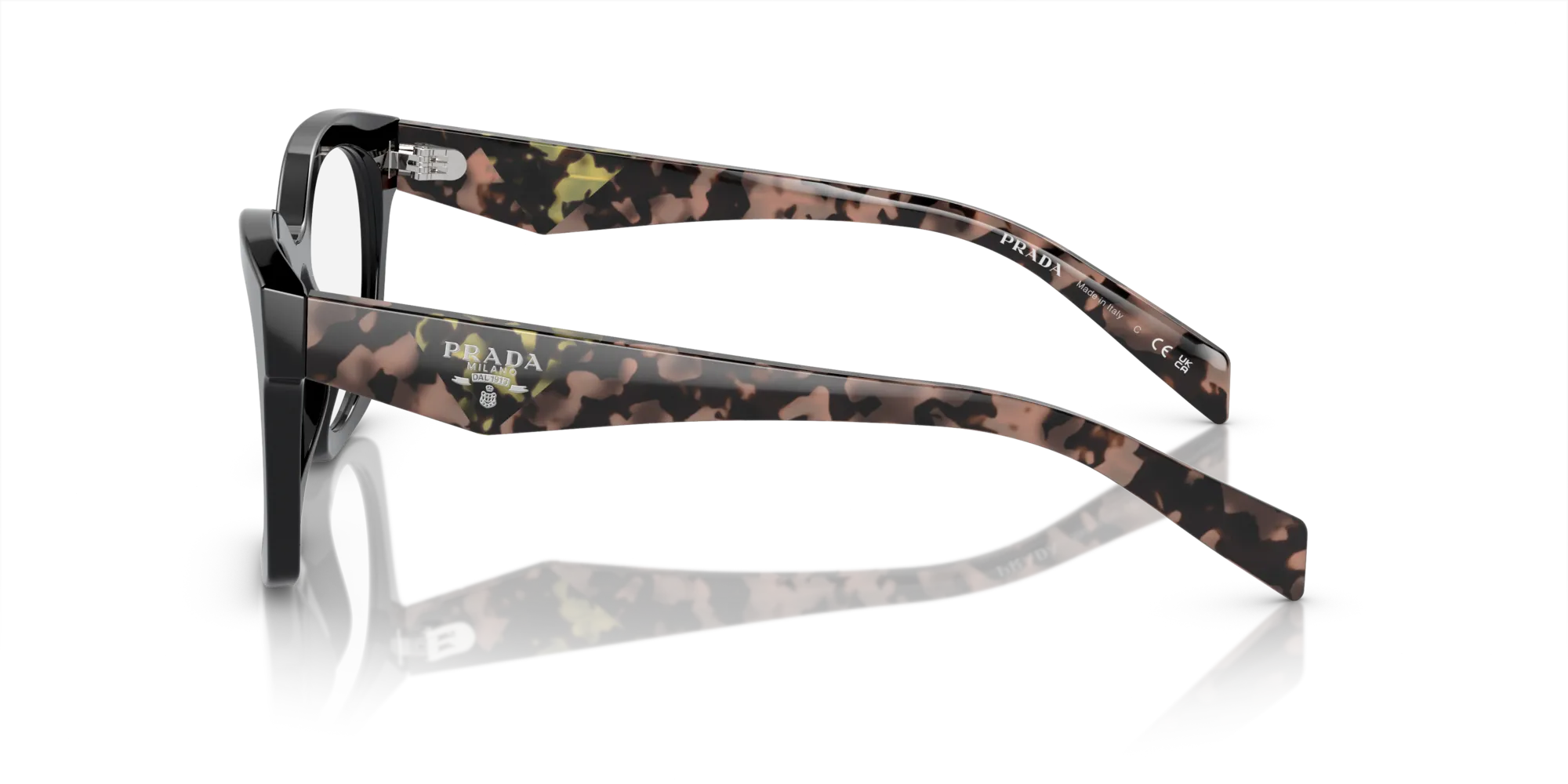 Prada PR A05V 13P1O1 Montature da vista Acetato Nero Geometrica Normale - immagine 4