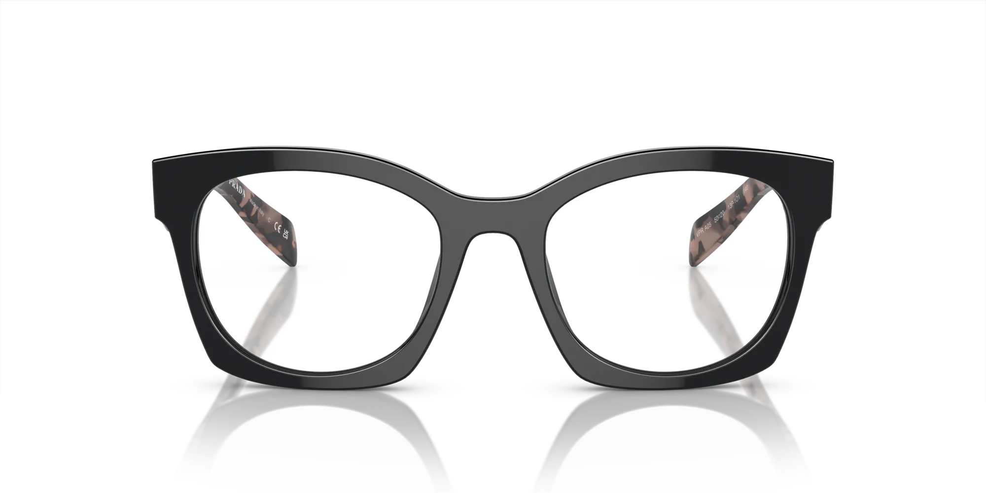 Prada PR A05V 13P1O1 Montature da vista Acetato Nero Trasparente Geometrica Normale - immagine 3