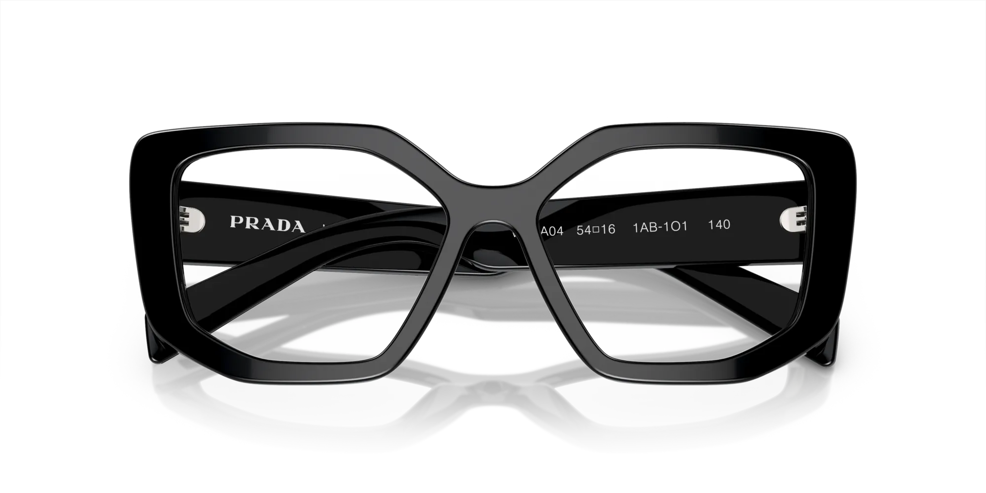 Prada PR A04V 1AB1O1 Montature da vista Acetato Nero Trasparente Geometrica Normale - immagine 2