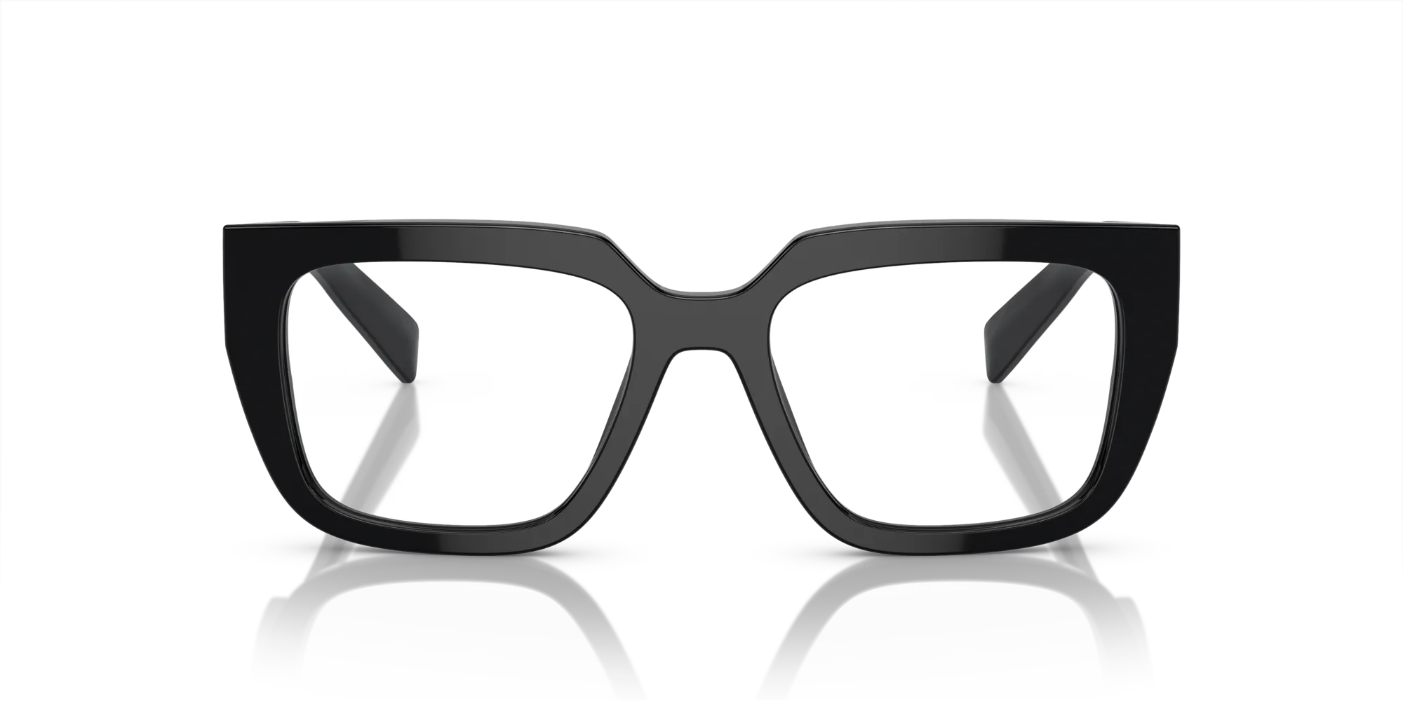 Prada PR A03V 16K1O1 Montature da vista Acetato Nero Trasparente Geometrica Normale - immagine 3