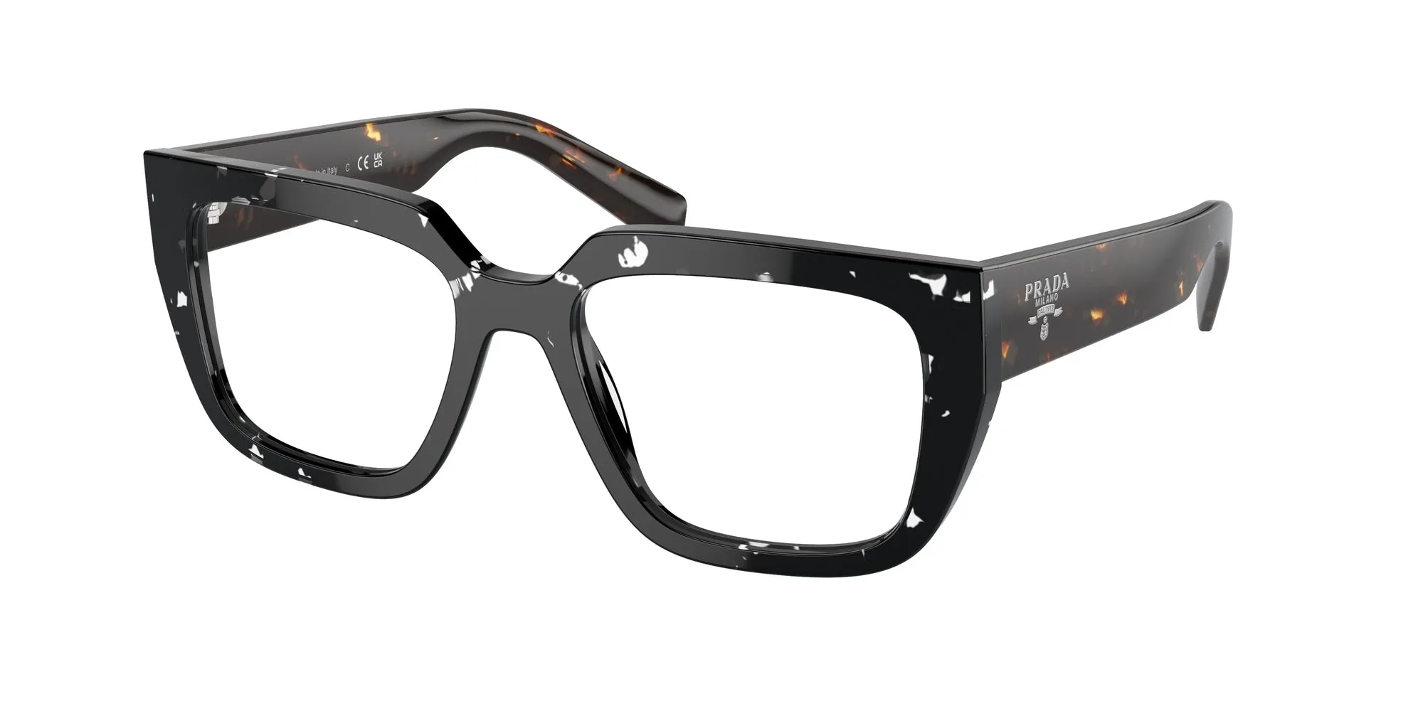 Prada PR A03V 15O1O1 Montature da vista Acetato Marrone Geometrica Normale - immagine 1