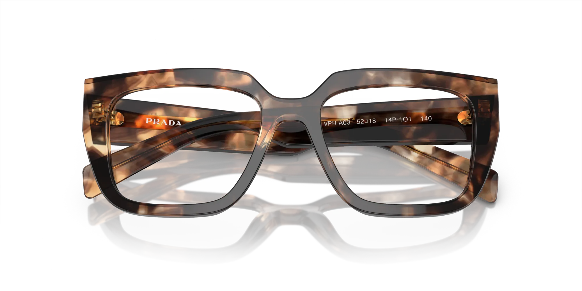 Prada PR A03V 14P1O1 Montature da vista Acetato Marrone Geometrica Normale - immagine 2