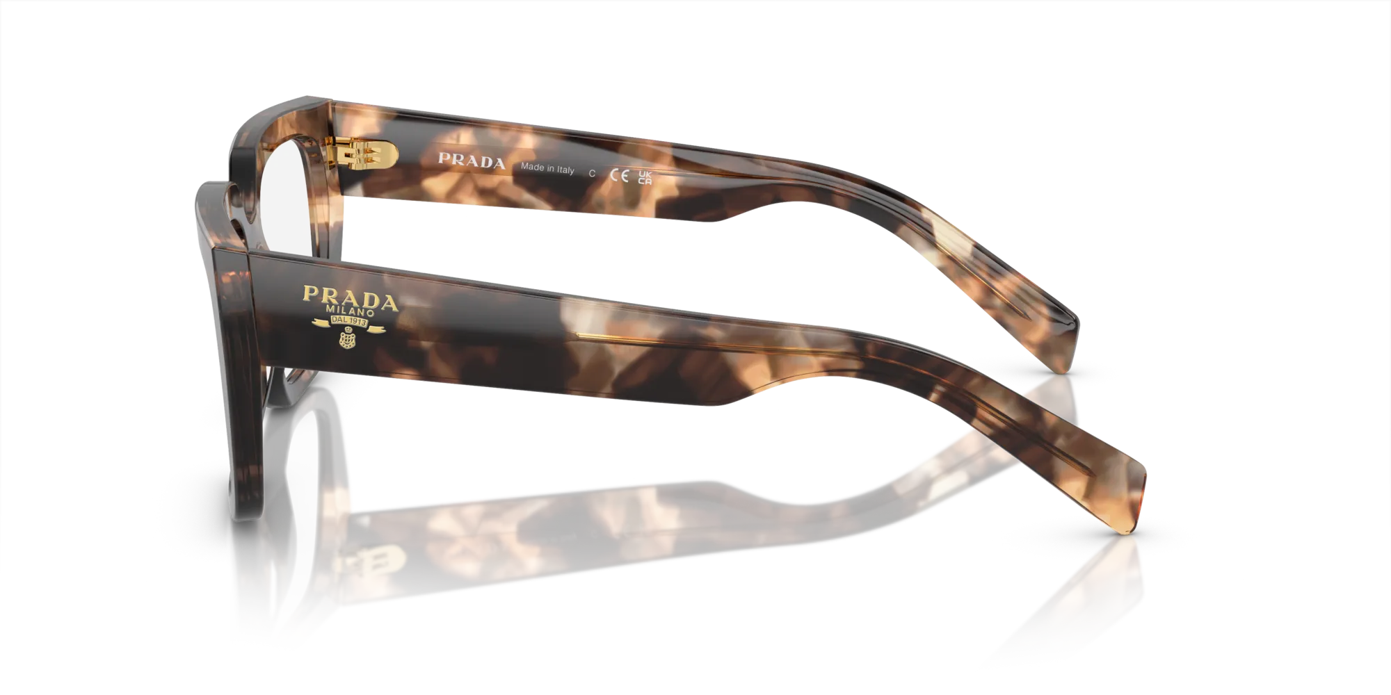 Prada PR A03V 14P1O1 Montature da vista Acetato Marrone Geometrica Normale - immagine 4