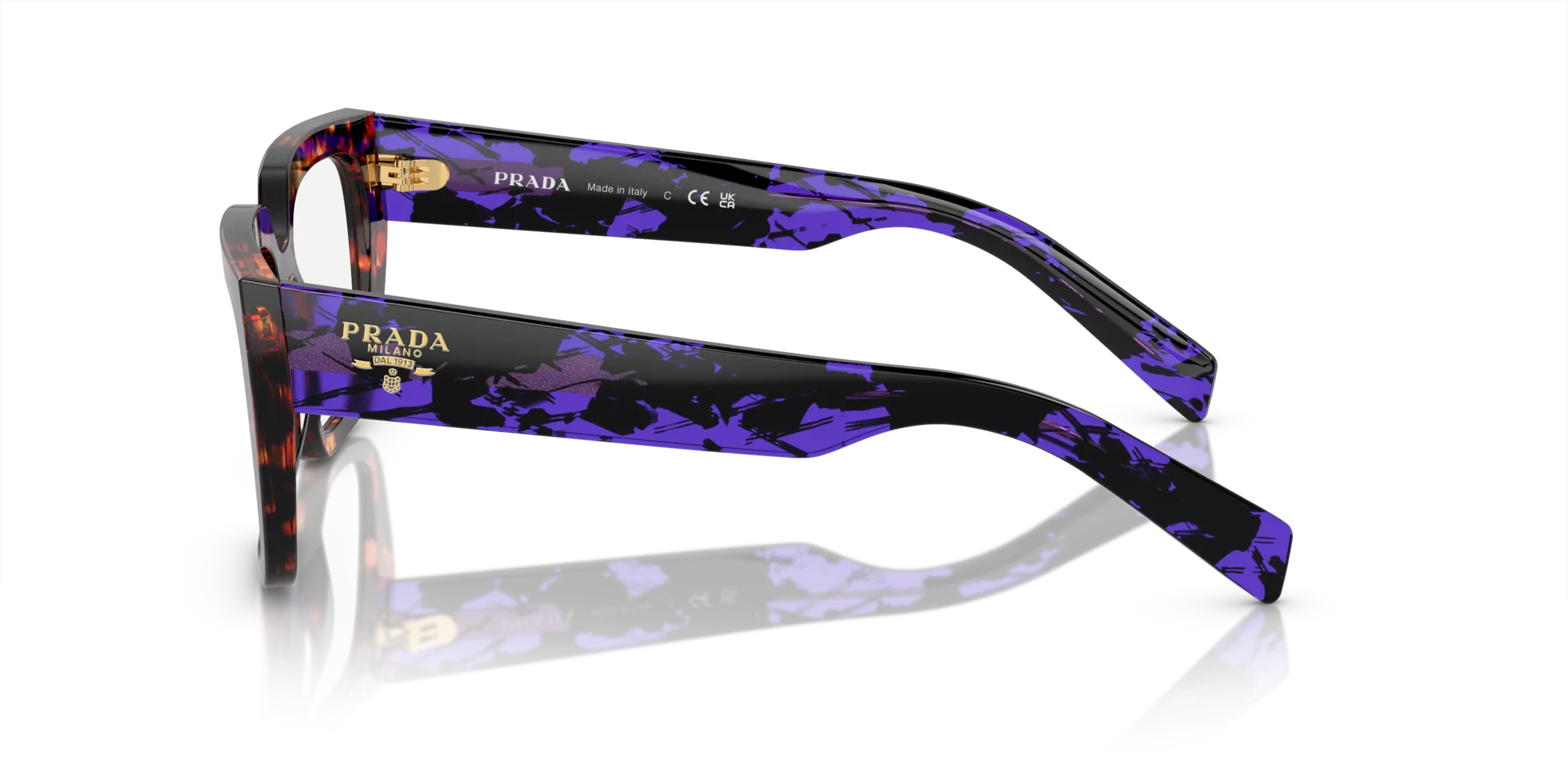 Prada PR A03V 14O1O1 Montature da vista Acetato Marrone Geometrica Normale - immagine 4