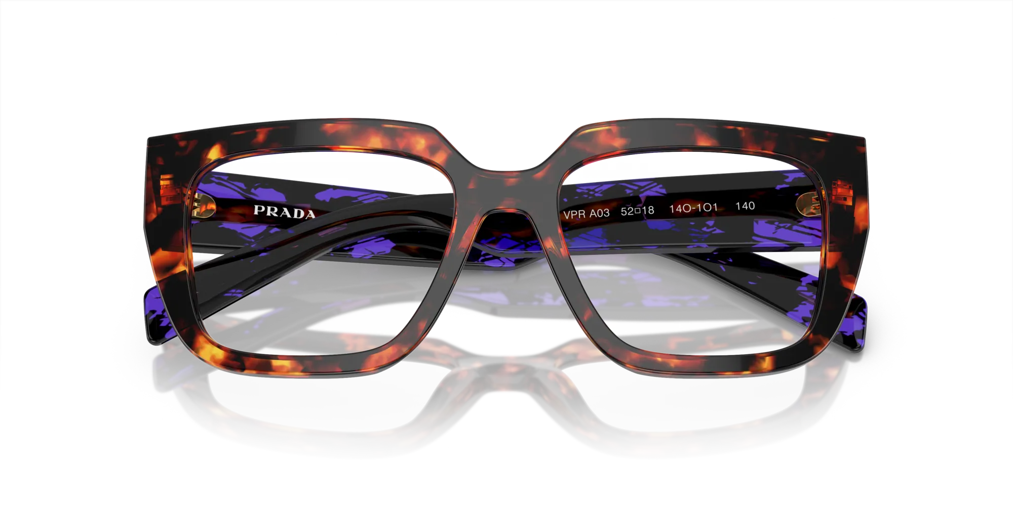 Prada PR A03V 14O1O1 Montature da vista Acetato Marrone Geometrica Normale - immagine 2