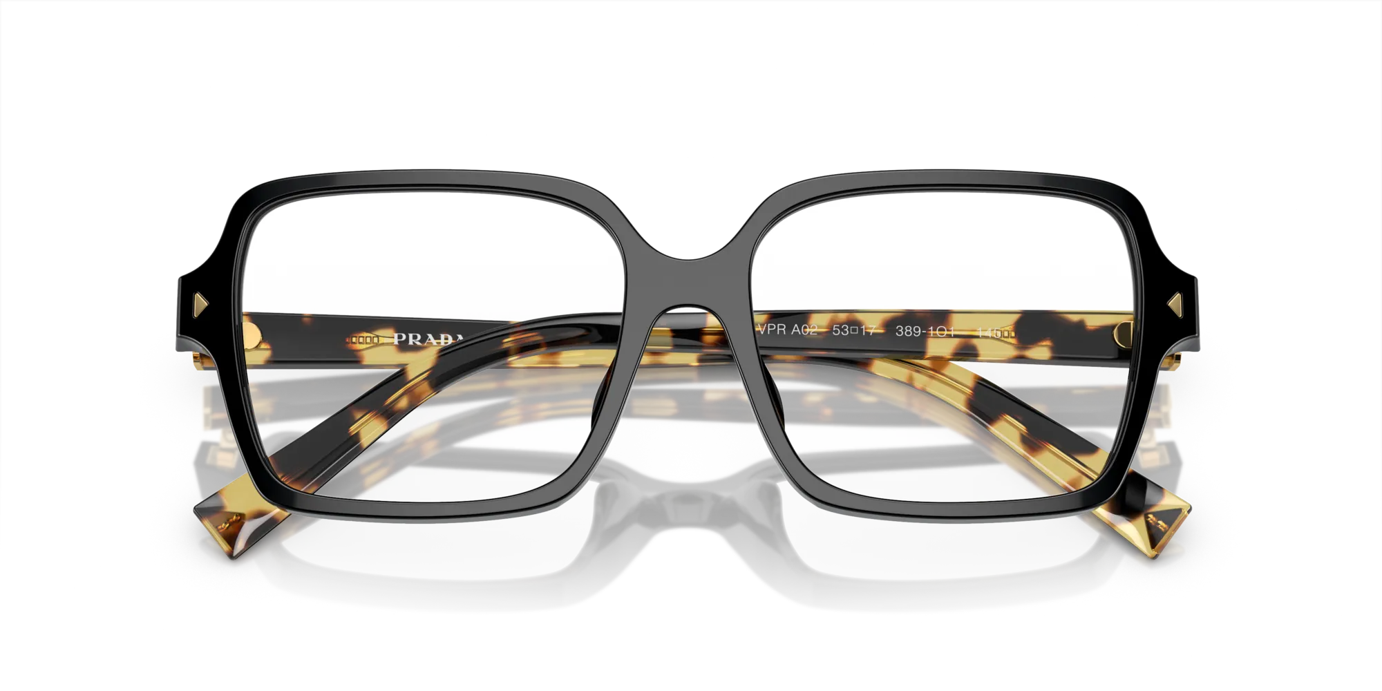 Prada PR A02V 3891O1 Montature da vista Acetato Nero Pillow Normale - immagine 2