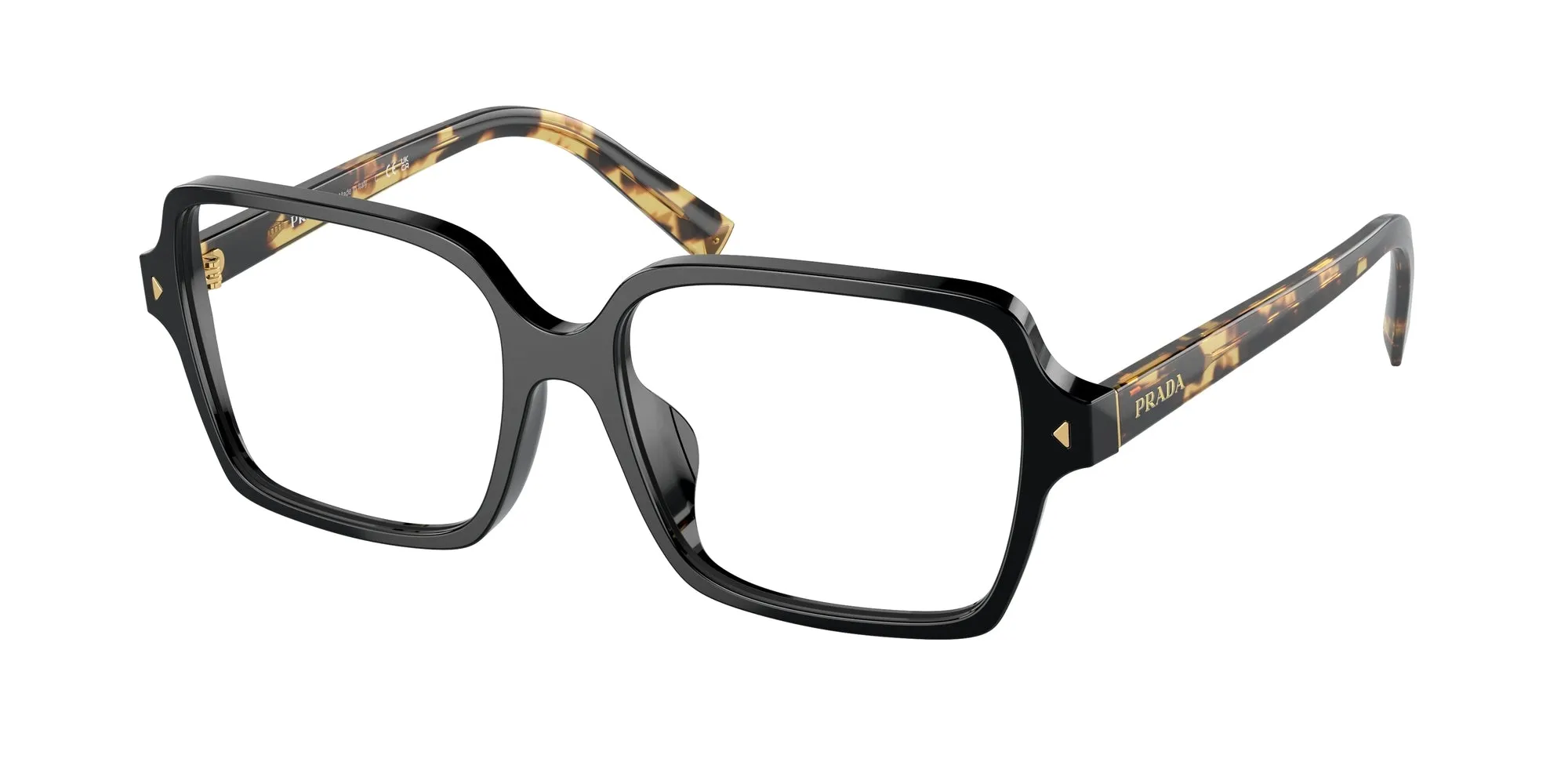 Prada PR A02V 3891O1 Montature da vista Acetato Nero Trasparente Pillow Normale - immagine 1