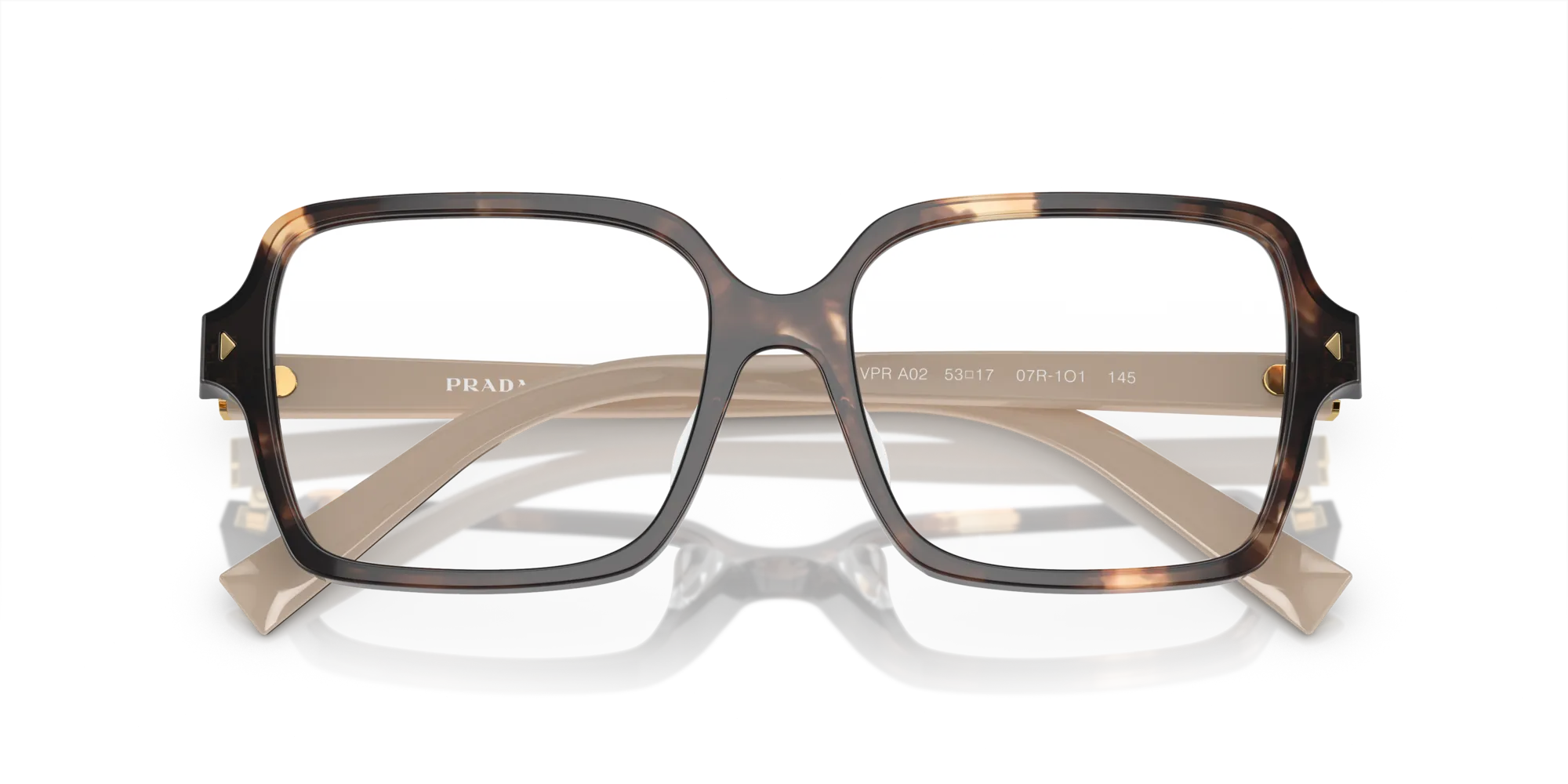Prada PR A02V 07R1O1 Montature da vista Acetato Marrone Pillow Normale - immagine 2