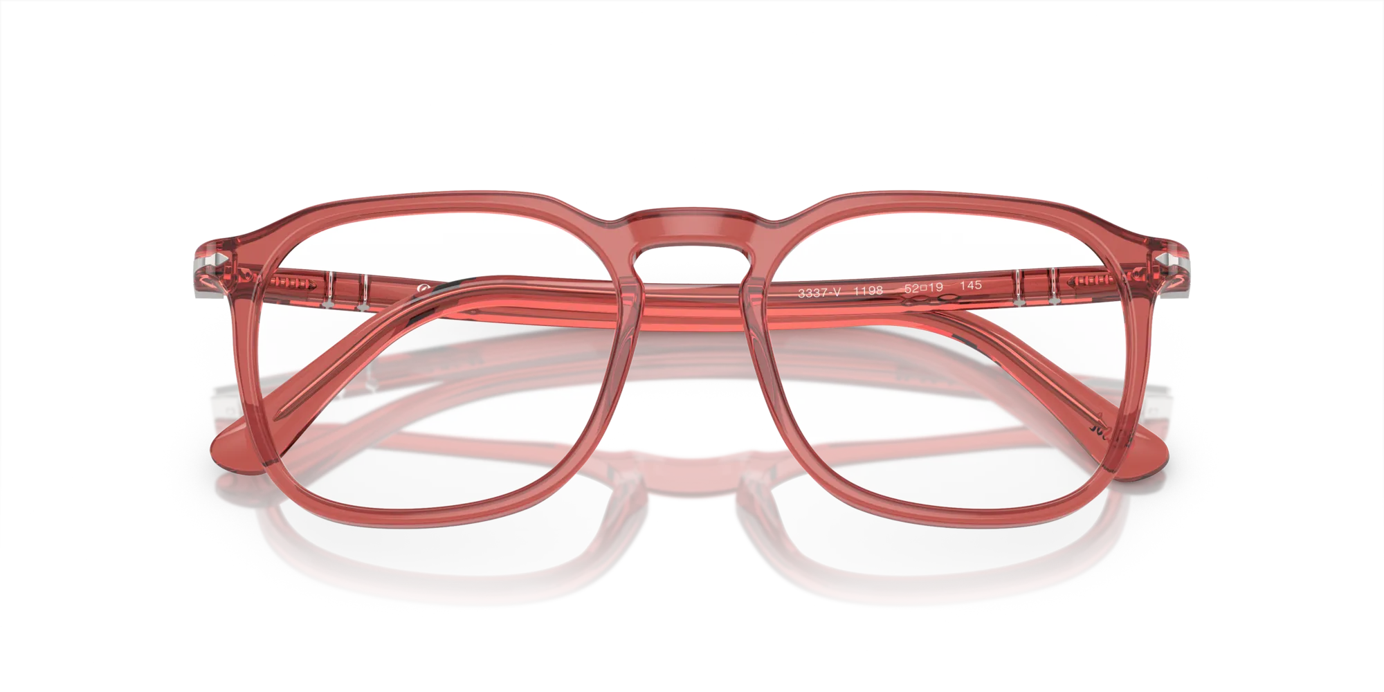Persol PO3337V 1198 Montature da vista Acetato Rosso Trasparente Pantos Normale - immagine 2