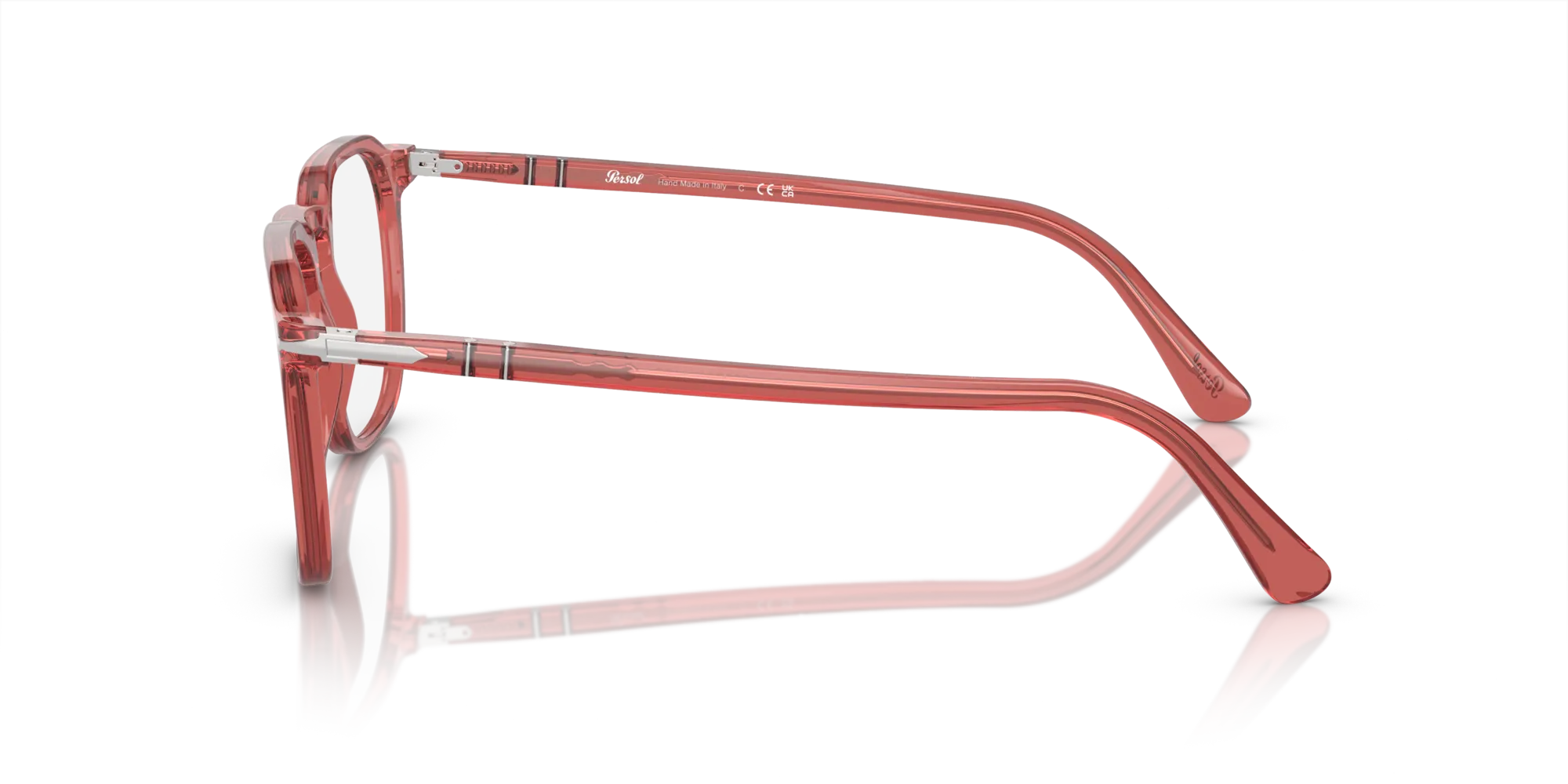 Persol PO3337V 1198 Montature da vista Acetato Rosso Trasparente Pantos Normale - immagine 4
