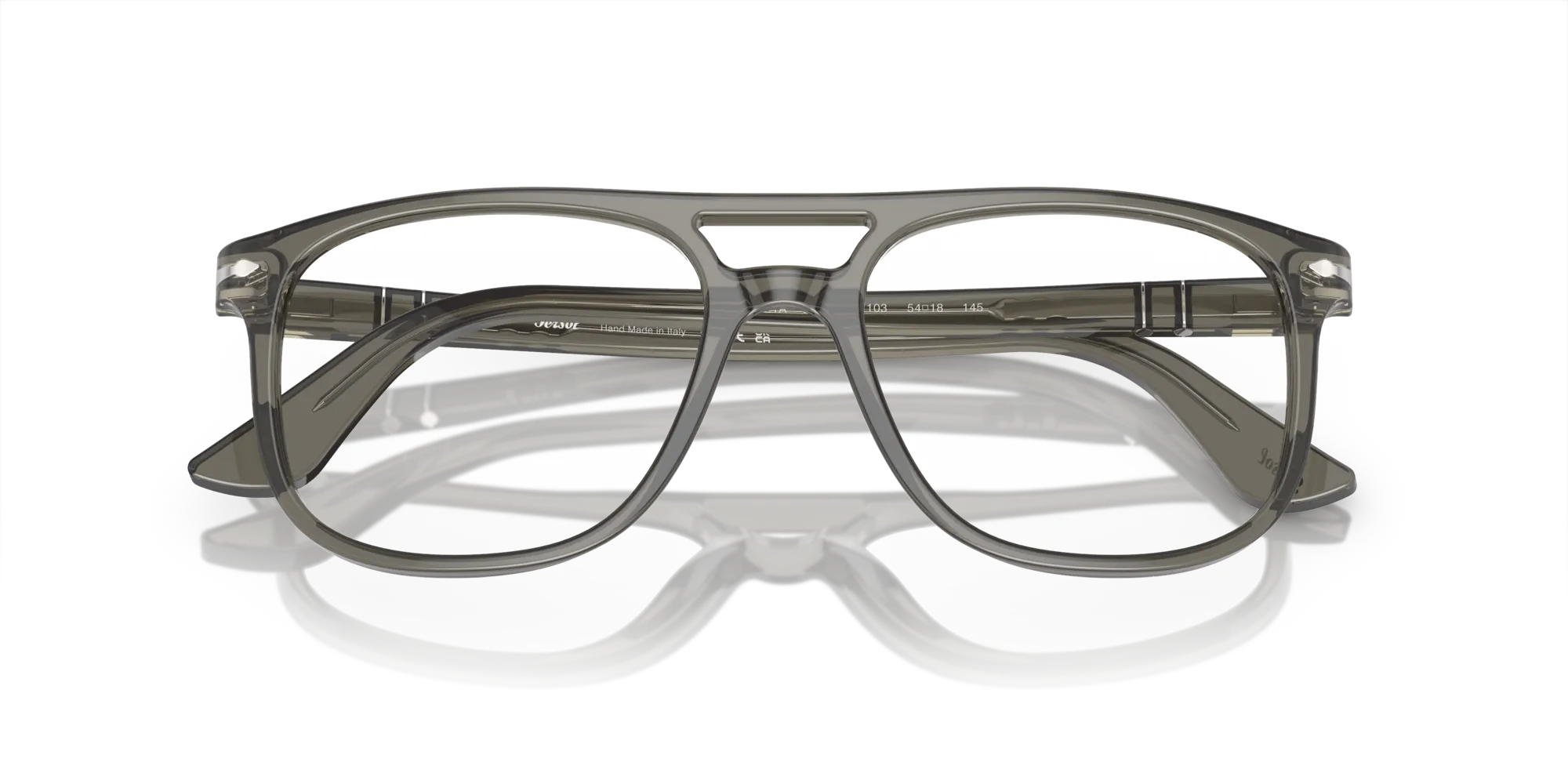 Persol PO3329V GRETA 1103 Montature da vista Acetato Grigio Trasparente Pilot Normale - immagine 2