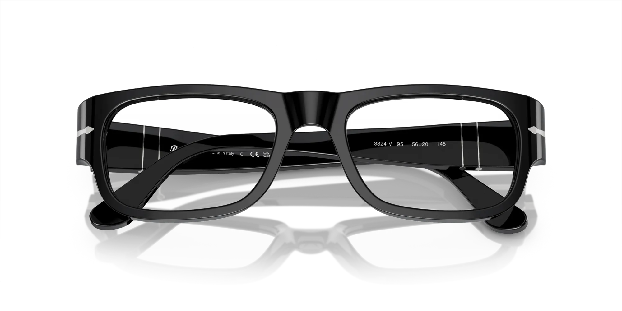 Persol PO3324V 95 Montature da vista Acetato Nero Trasparente Pillow Normale - immagine 2